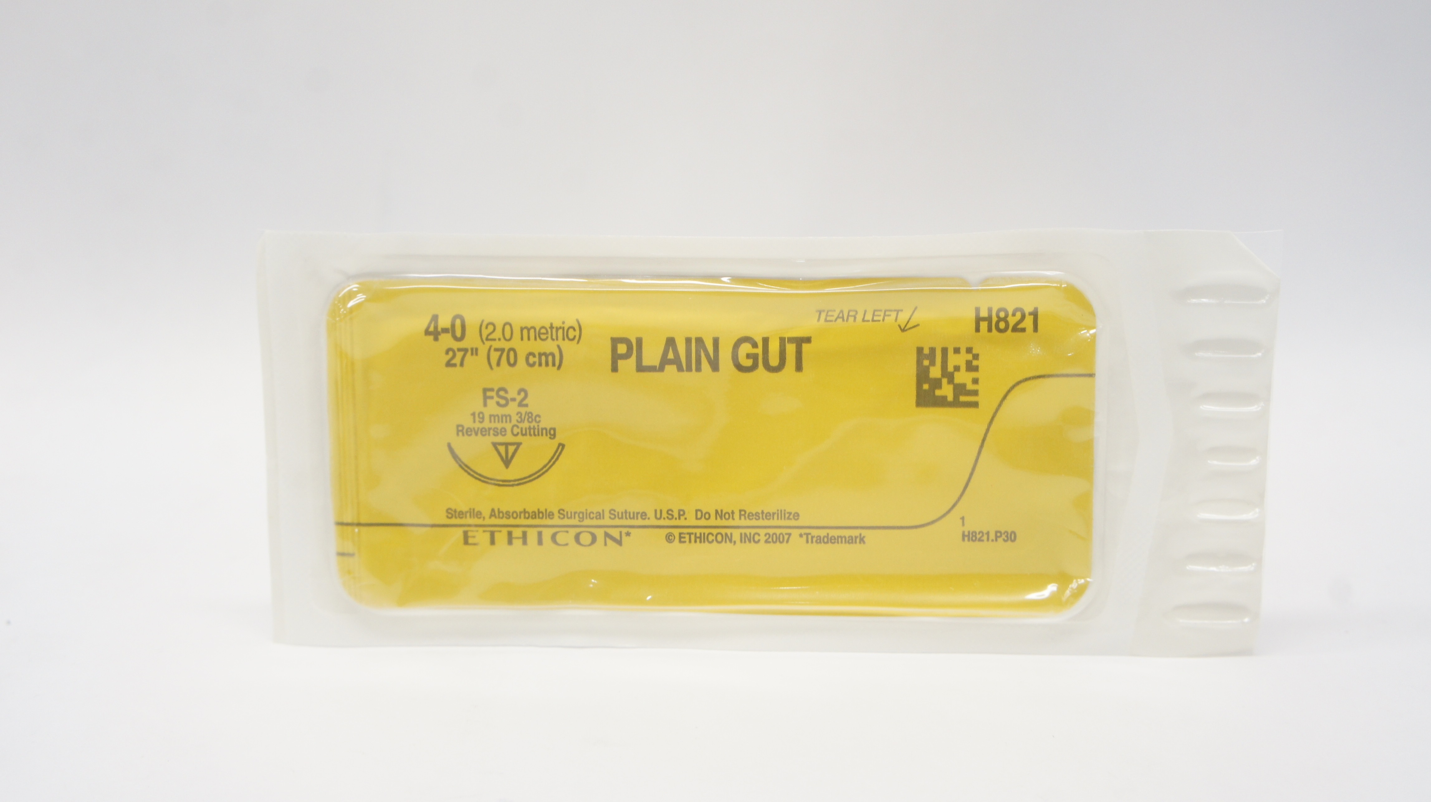 Ethicon H821 4-0 PLAIN GUT Surgical Stre FS-2 19mm 3/8c ReverseCutting 27inch(x)