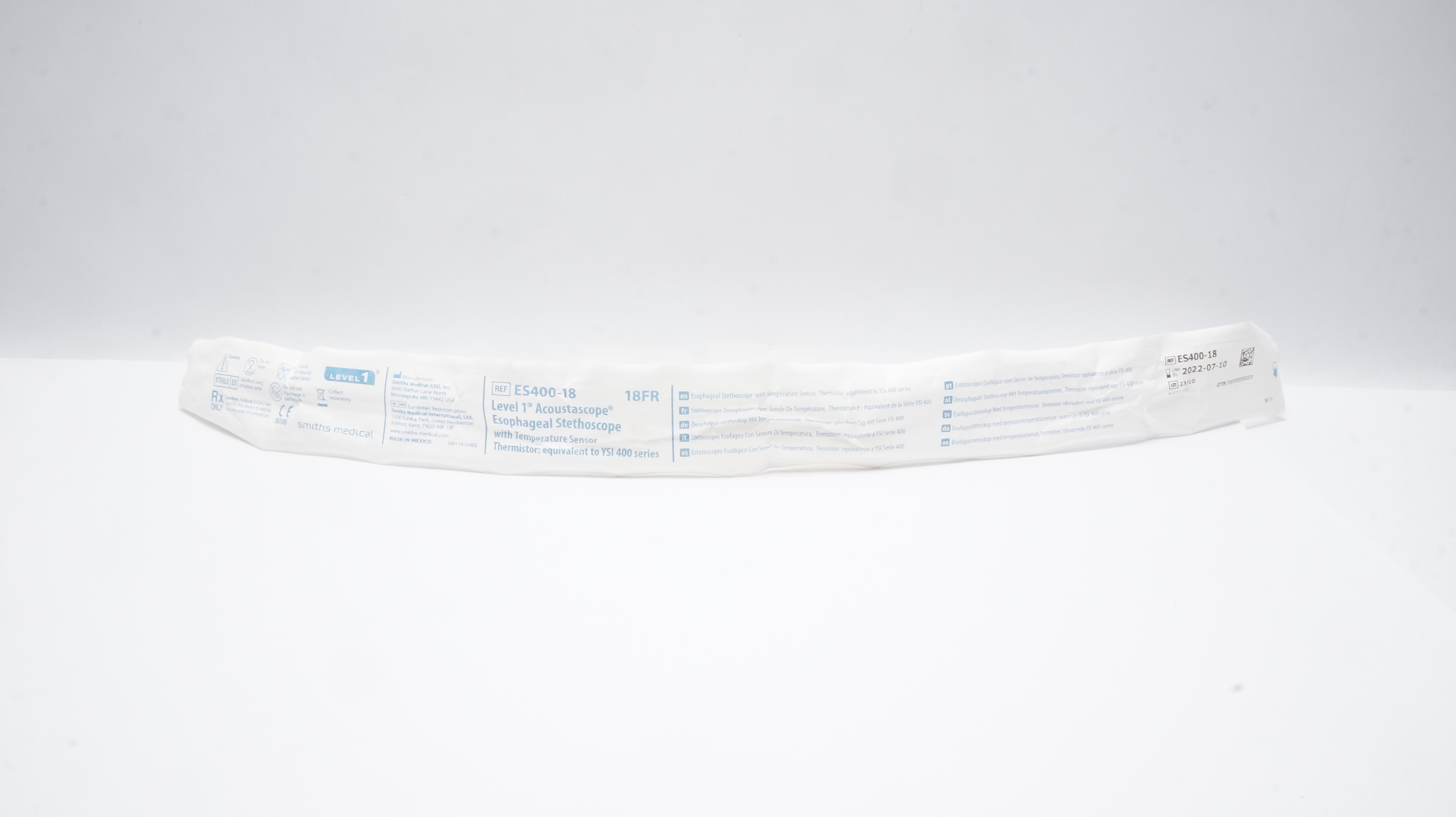 Smith Medical ES400-18 Level 1 Acoustascope Esophageal Stethoscope 18 Fr (x)