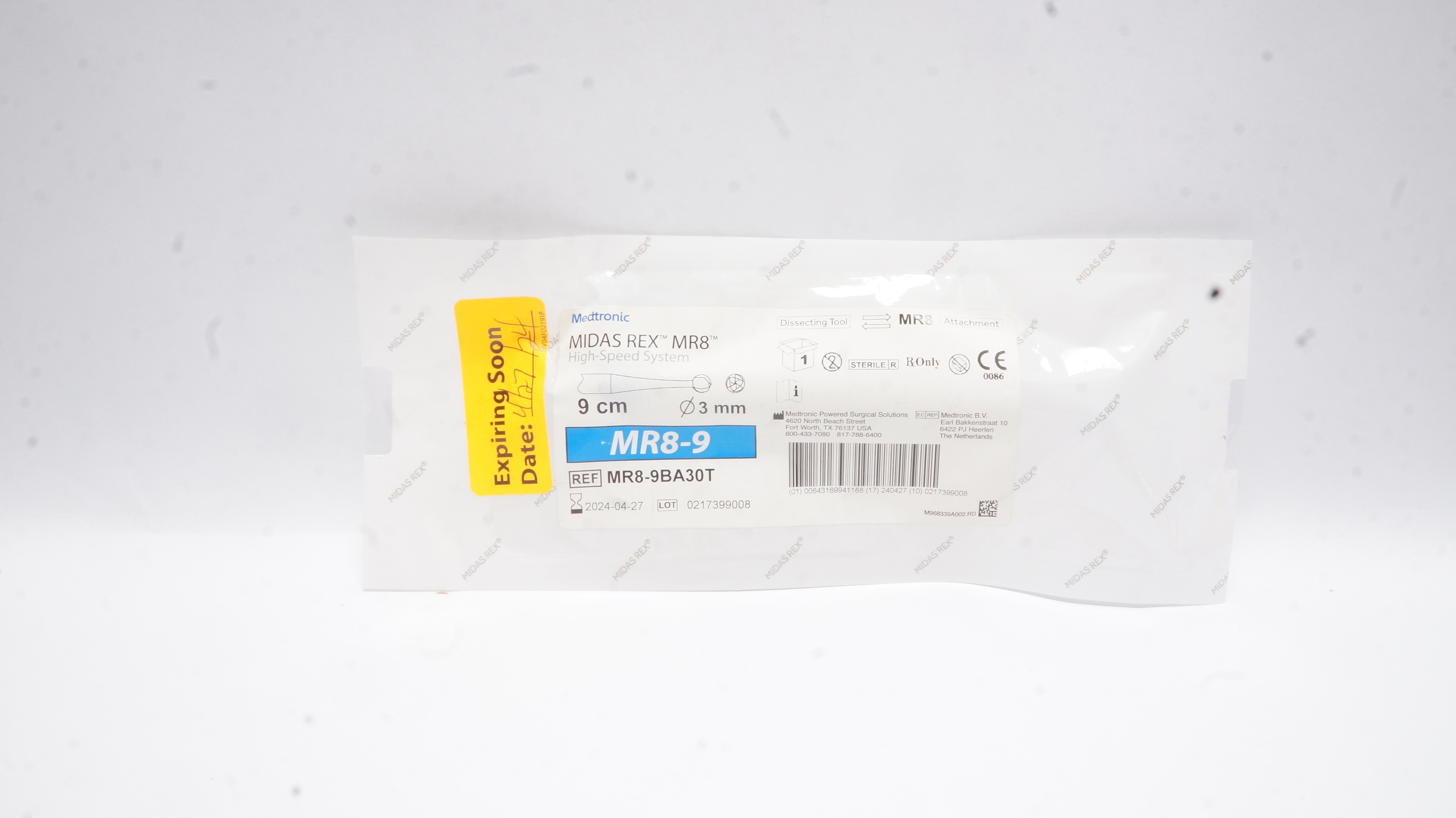 Medtronic MR8-9BA30T Midas Rex Dissecting Tool MR8 High Speed System 9cm x 3mm(x)