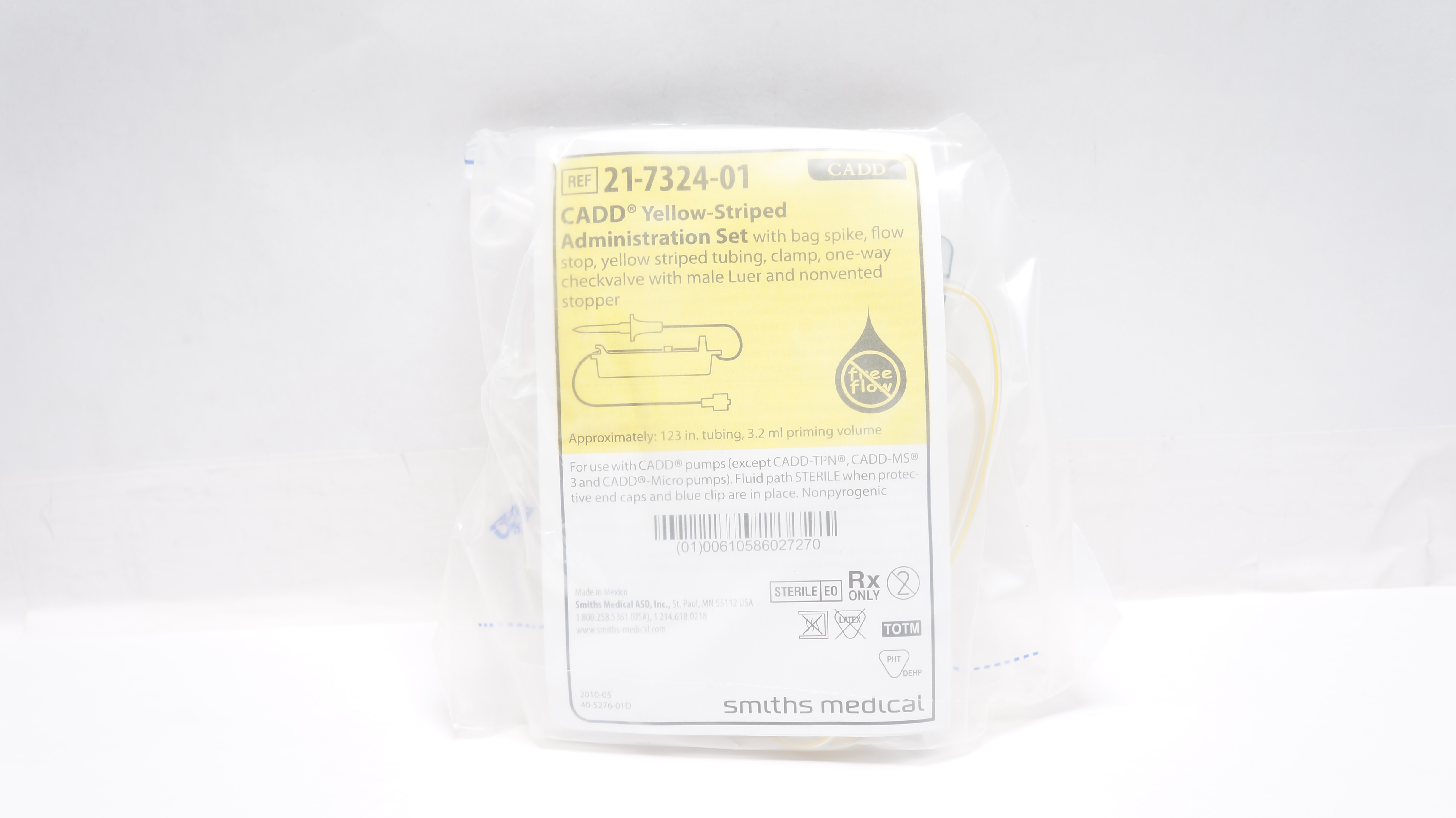 Smiths Medical 21-7324-01 CADD Yellow-Striped Administration Set