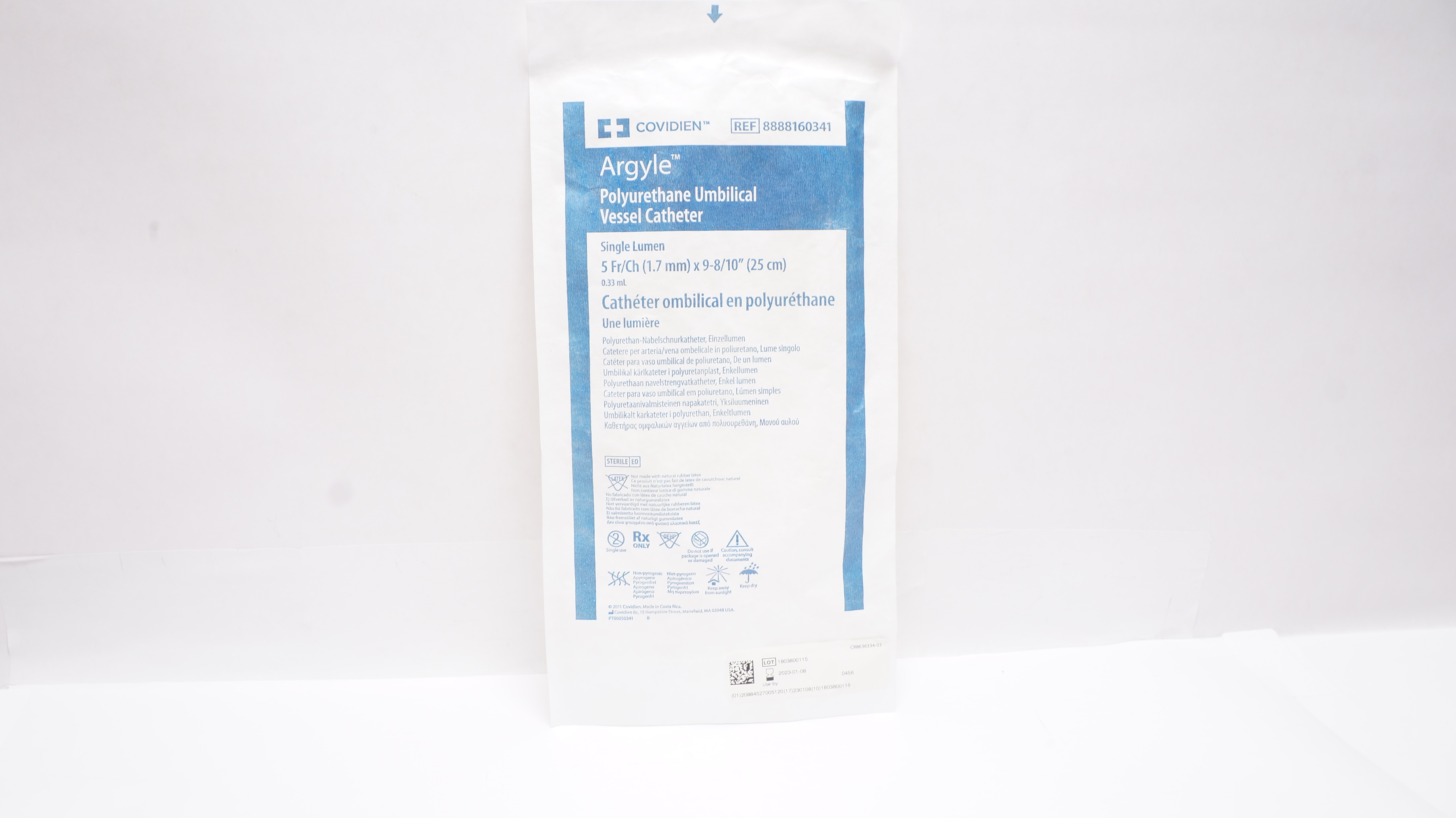Covidien 8888160341 Argyle Umbilical Vessel Cath. 5Fr/Ch x 9-8/10inch (x)