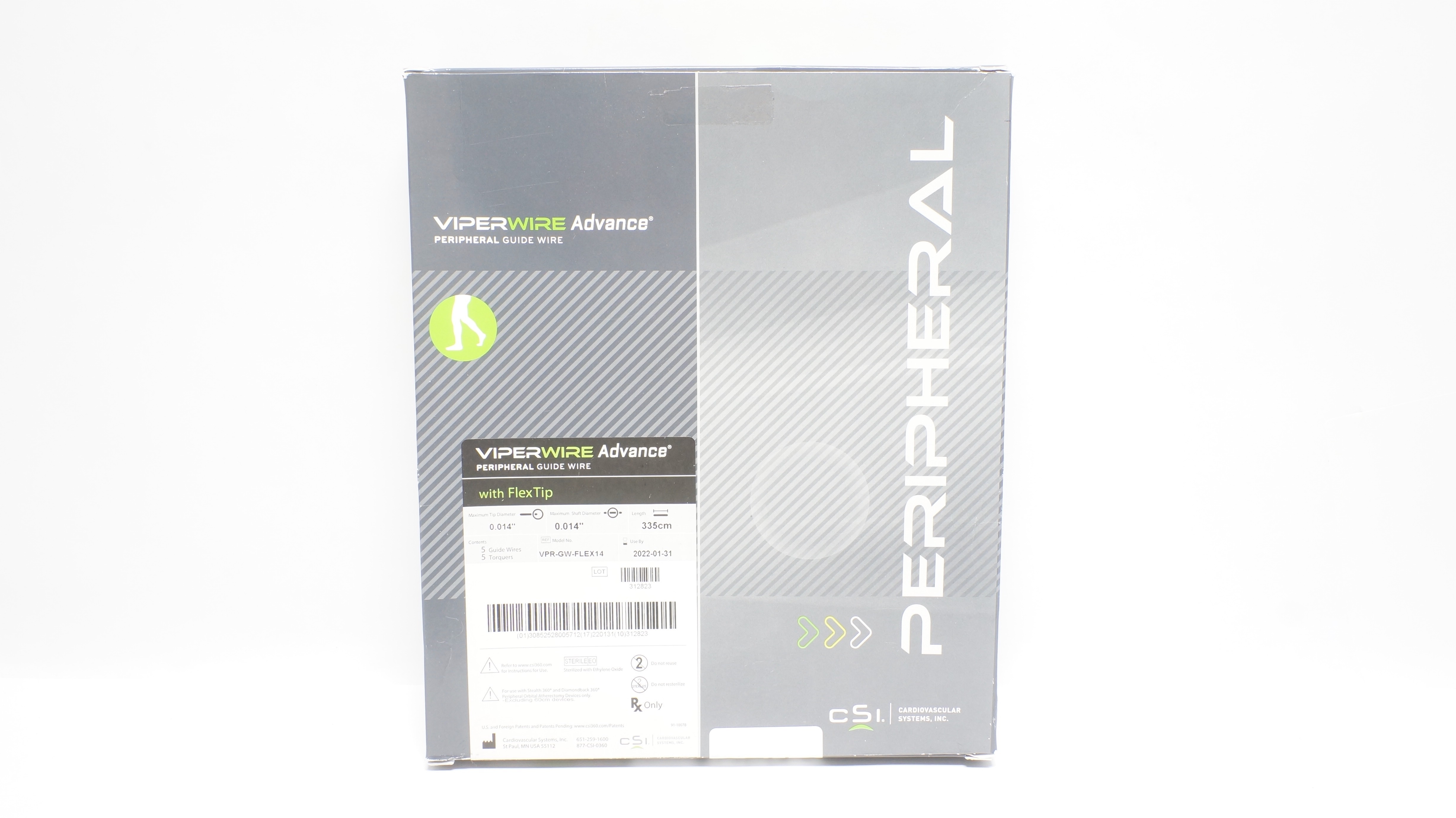 CSI VPR-GW-FLEX14 ViperWire Advance Guidewire 0.014in x 335cm (x)- Box of 4