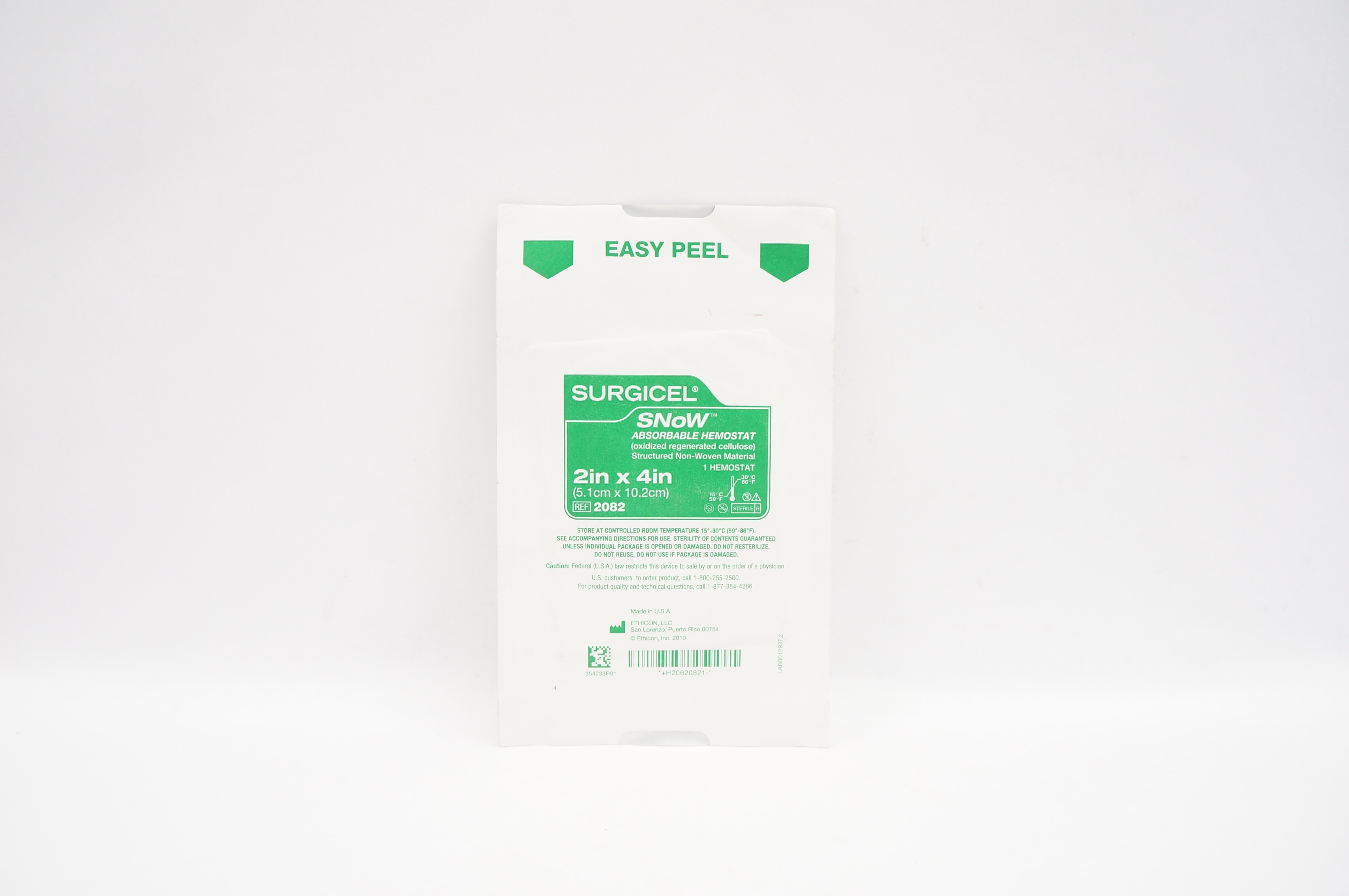 Ethicon 2082 Surgicel Snow Absorbable Hemostat 2inch x 4inch (x)