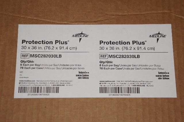 Medline MSC282030LB Protection Plus 30 x 36inch - Case of 75