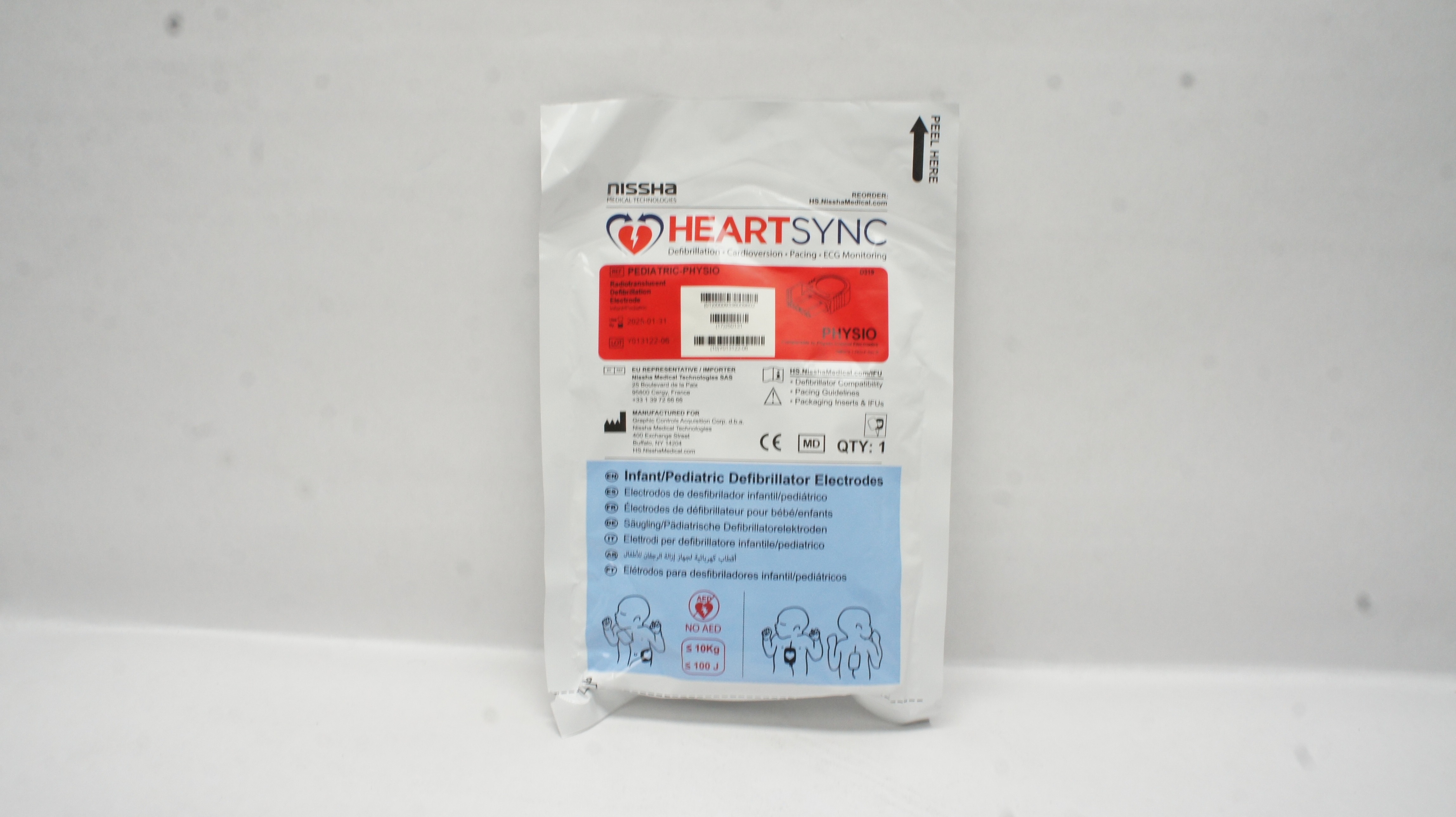 Nissha Pediatric-Physio HeartSync Infant/Pediatric Defibrillator Electrodes≤10kg