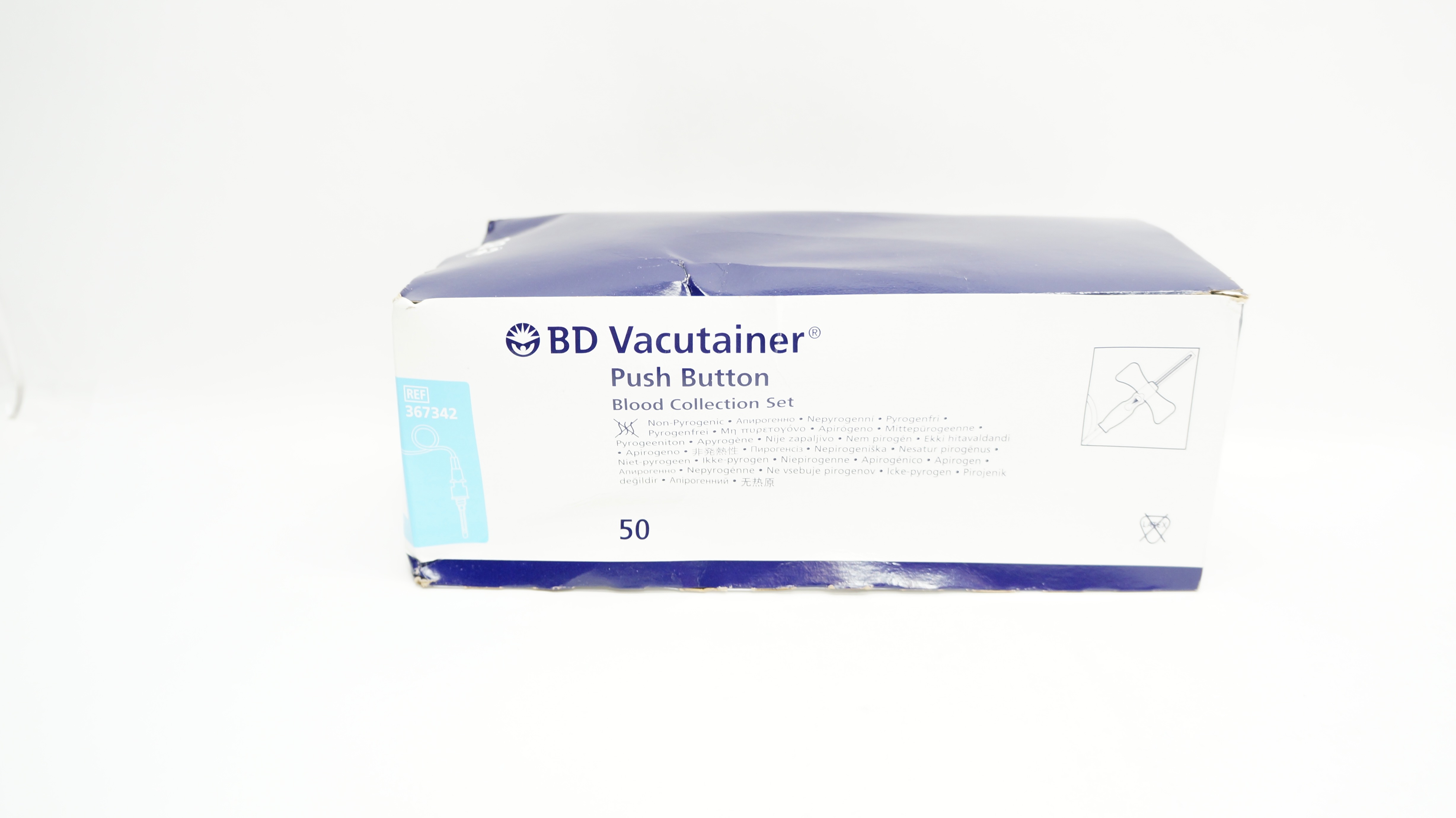 BD 367342 Vacutainer Blood Collection Set 23G x 3/4 x 12inch - Box of 50