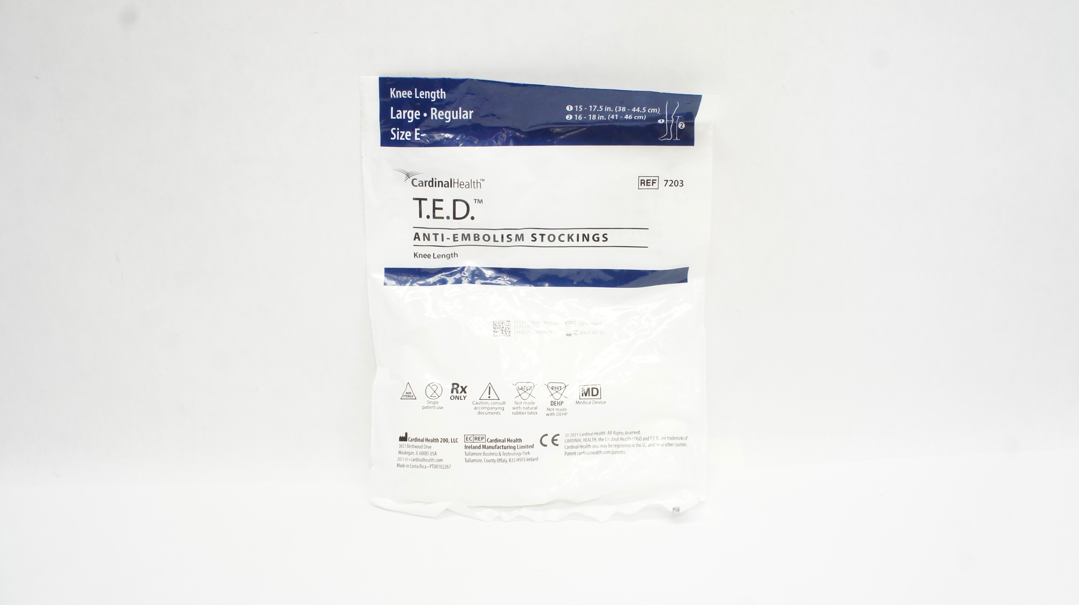 Cardinal Health 7203 T.E.D. Anti-Embolism Stockings Large Regular, Size E-