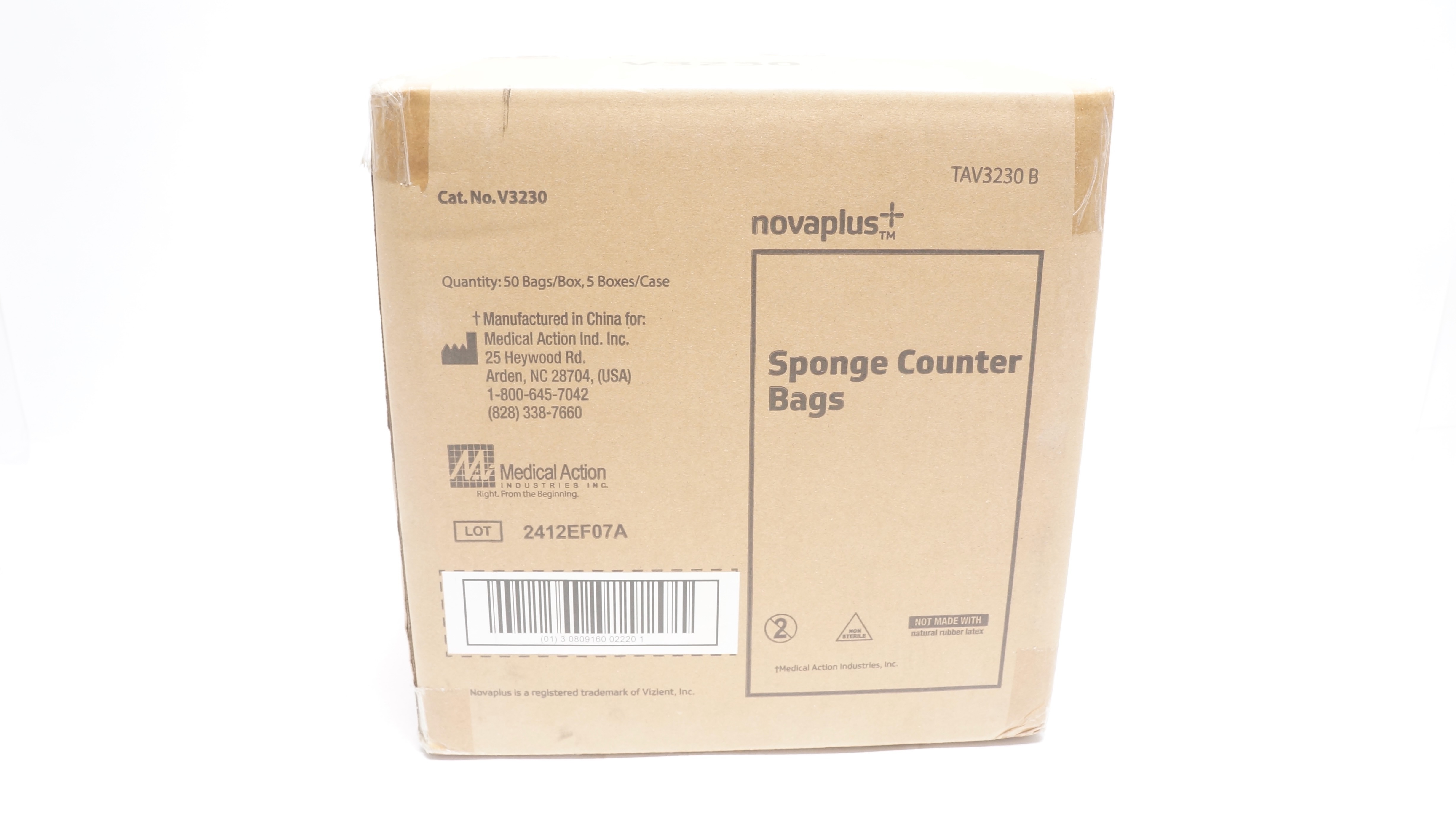 Medical Action V3230  Novaplus Sponge Counter Bags - Box of 50