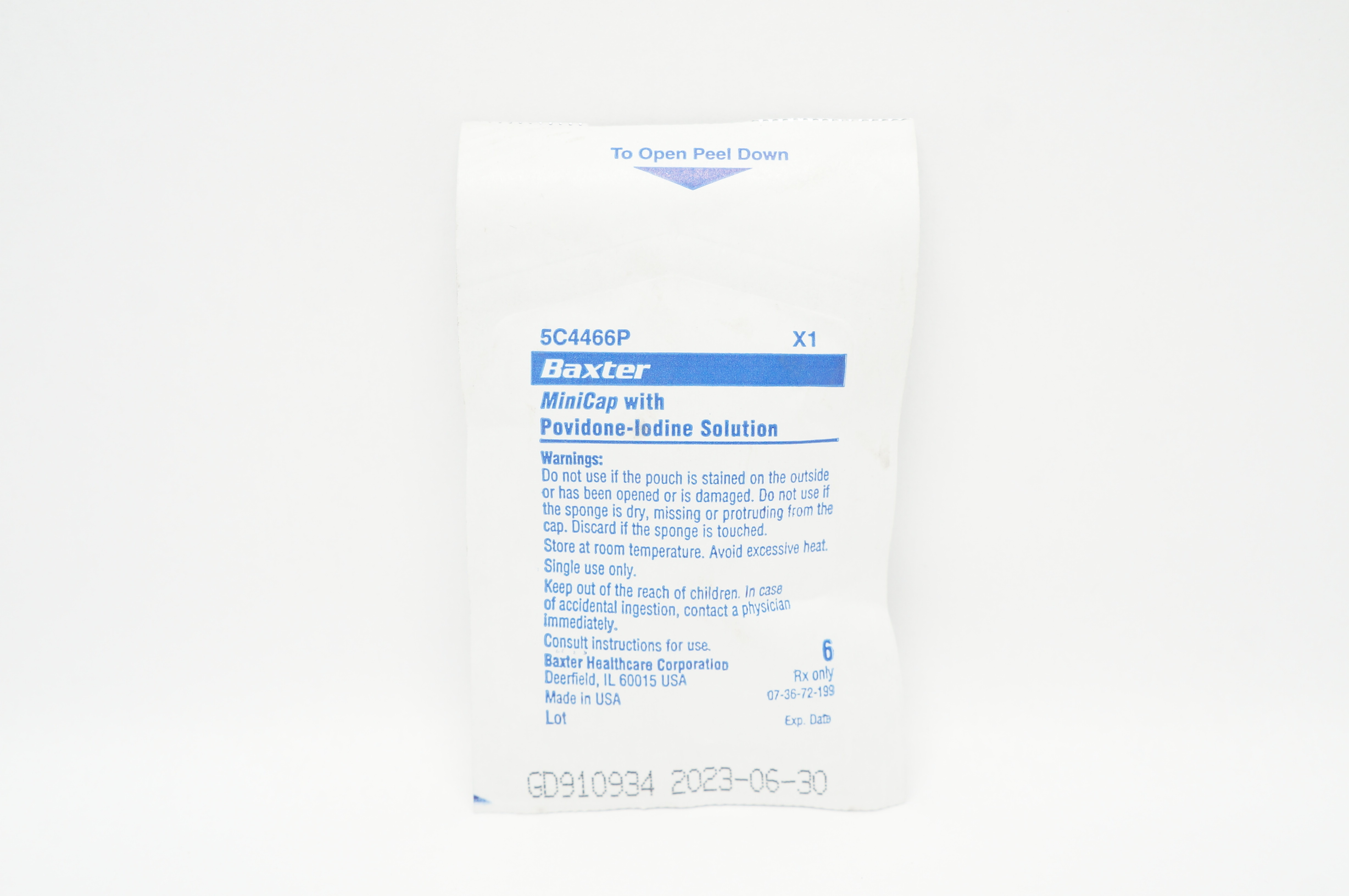 Baxter 5C4466P MiniCap with Povidone-Iodine Solution (x)