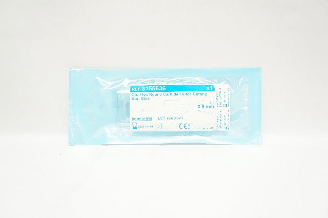 Medtronic 3155636 Oto-Flex Round Carbide Fluted Cutting Bur, Blue 0.6 mm (x)