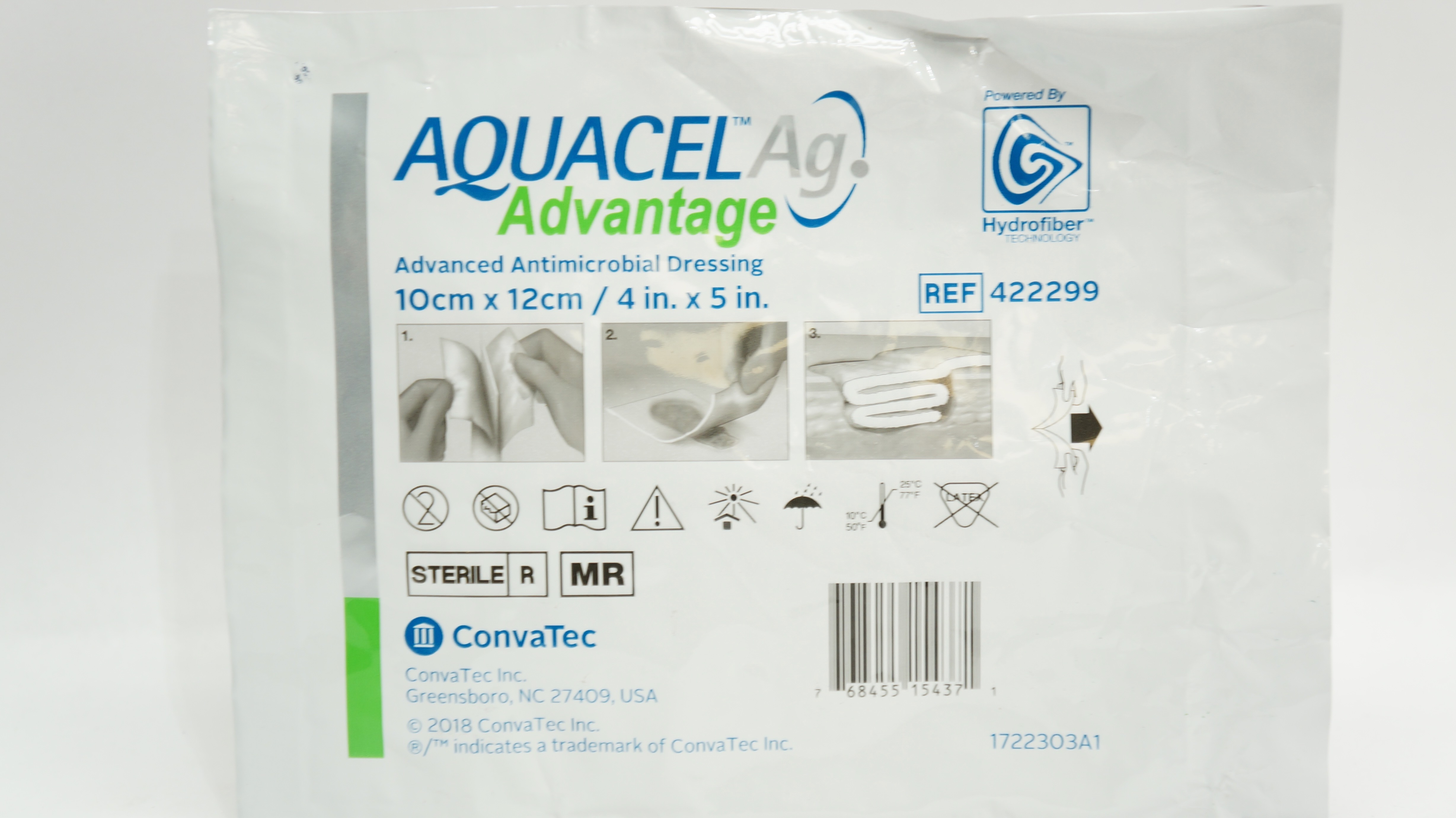 ConvaTec 422299 Aquacel Ag Advanced Antimicrobial Dressing 4inch x 5inch