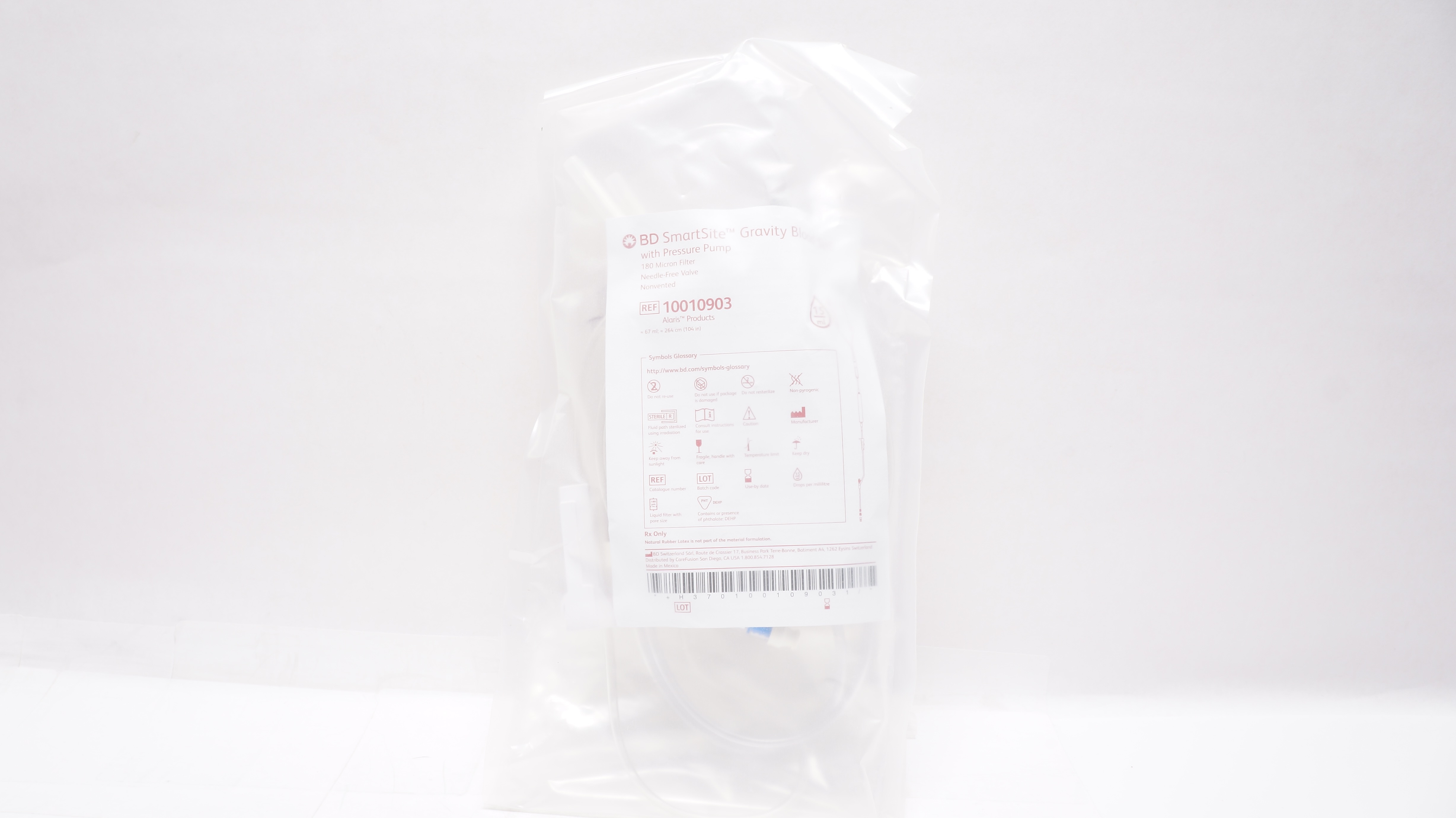BD 10010903 SmartSite Gravity Blood Set w/Pressure Pump 104inch x 67ml15Drops/ml