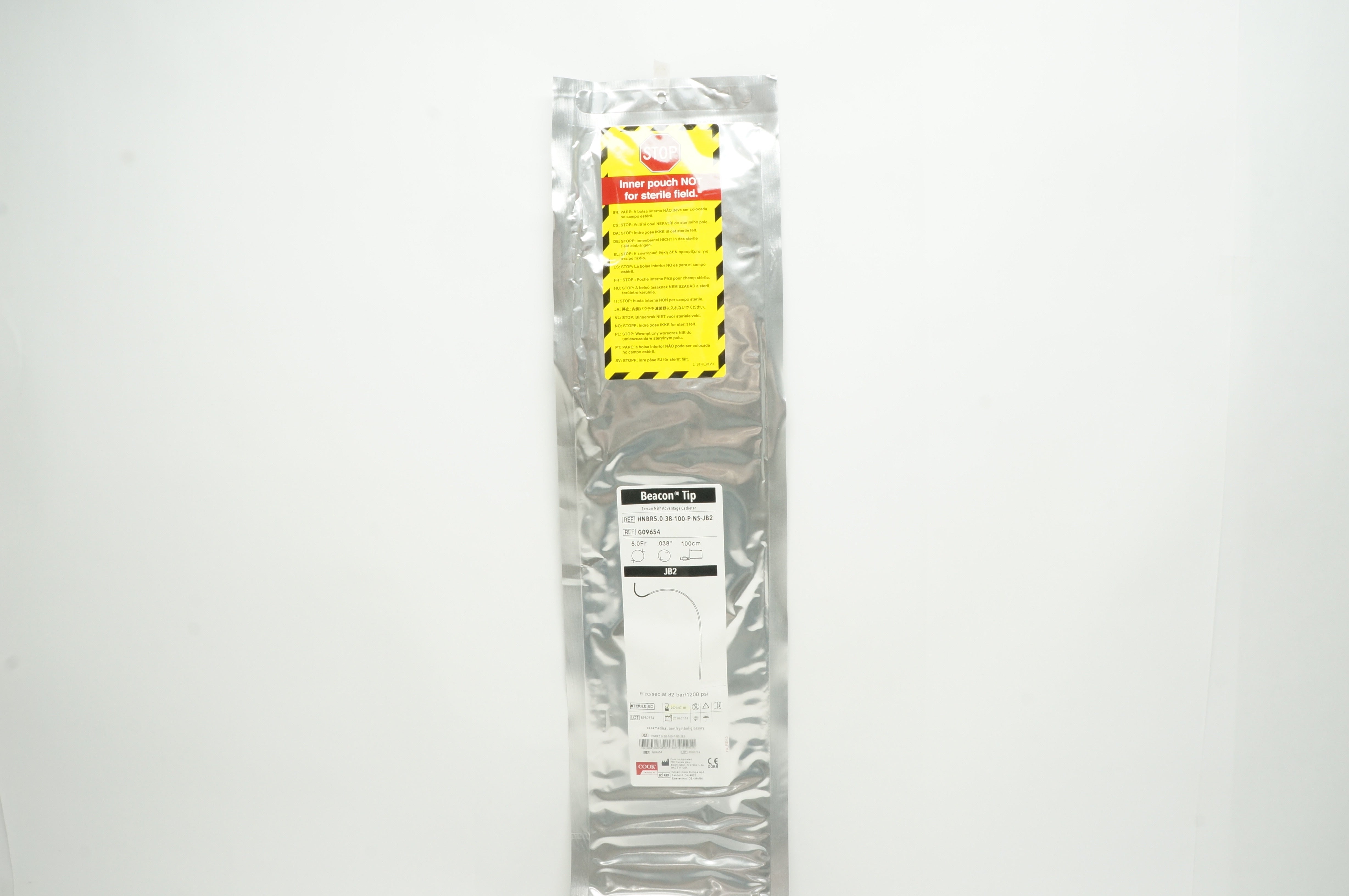 Cook Medical G09654 Beacon Tip Advantage Cath. JB2 5.0Fr x .038in x 100cm (x)