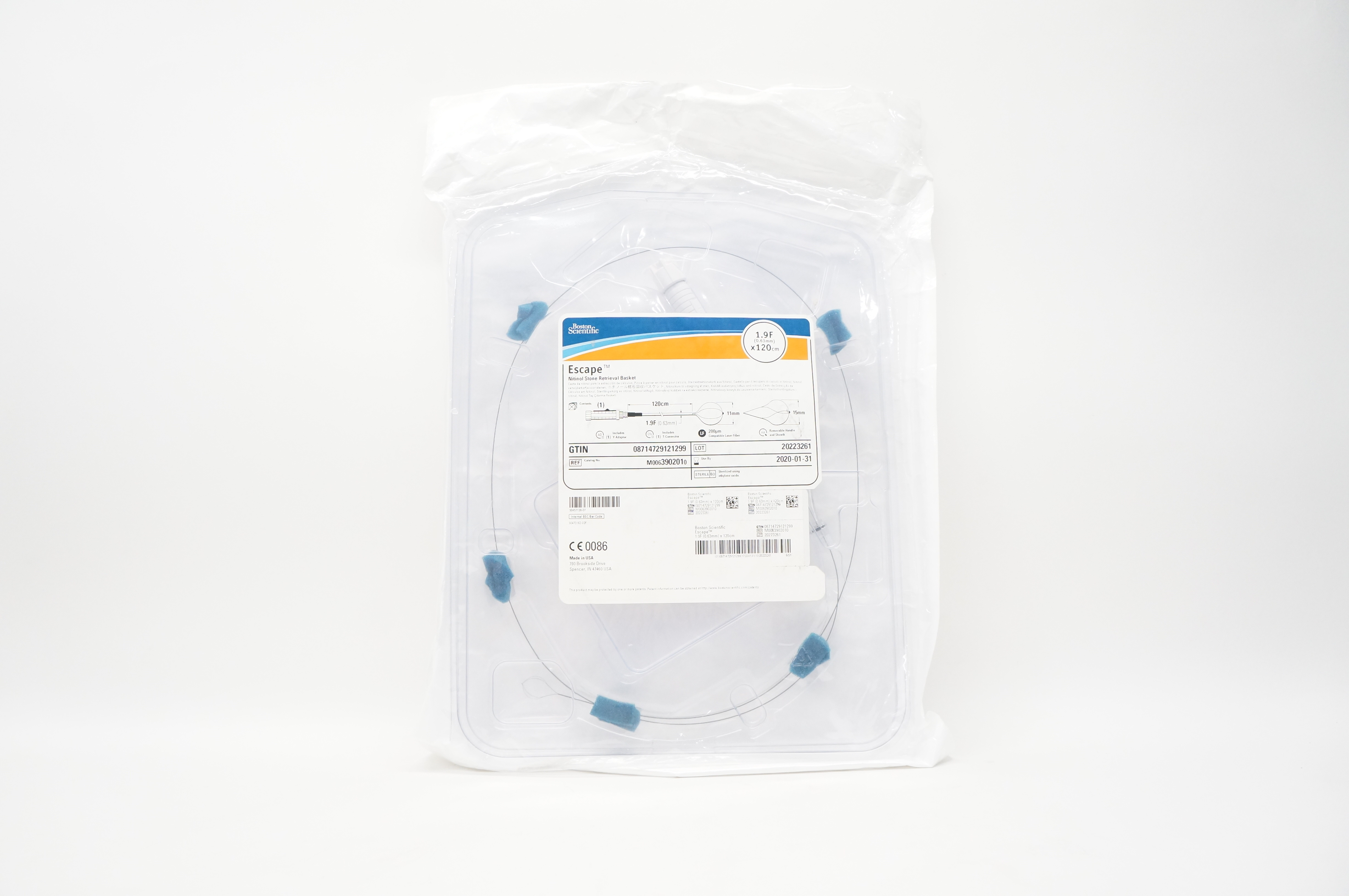 Boston Scientific M0063902010 Escape Nitinol Retrieval Basket 1.9F x 120cm (x)