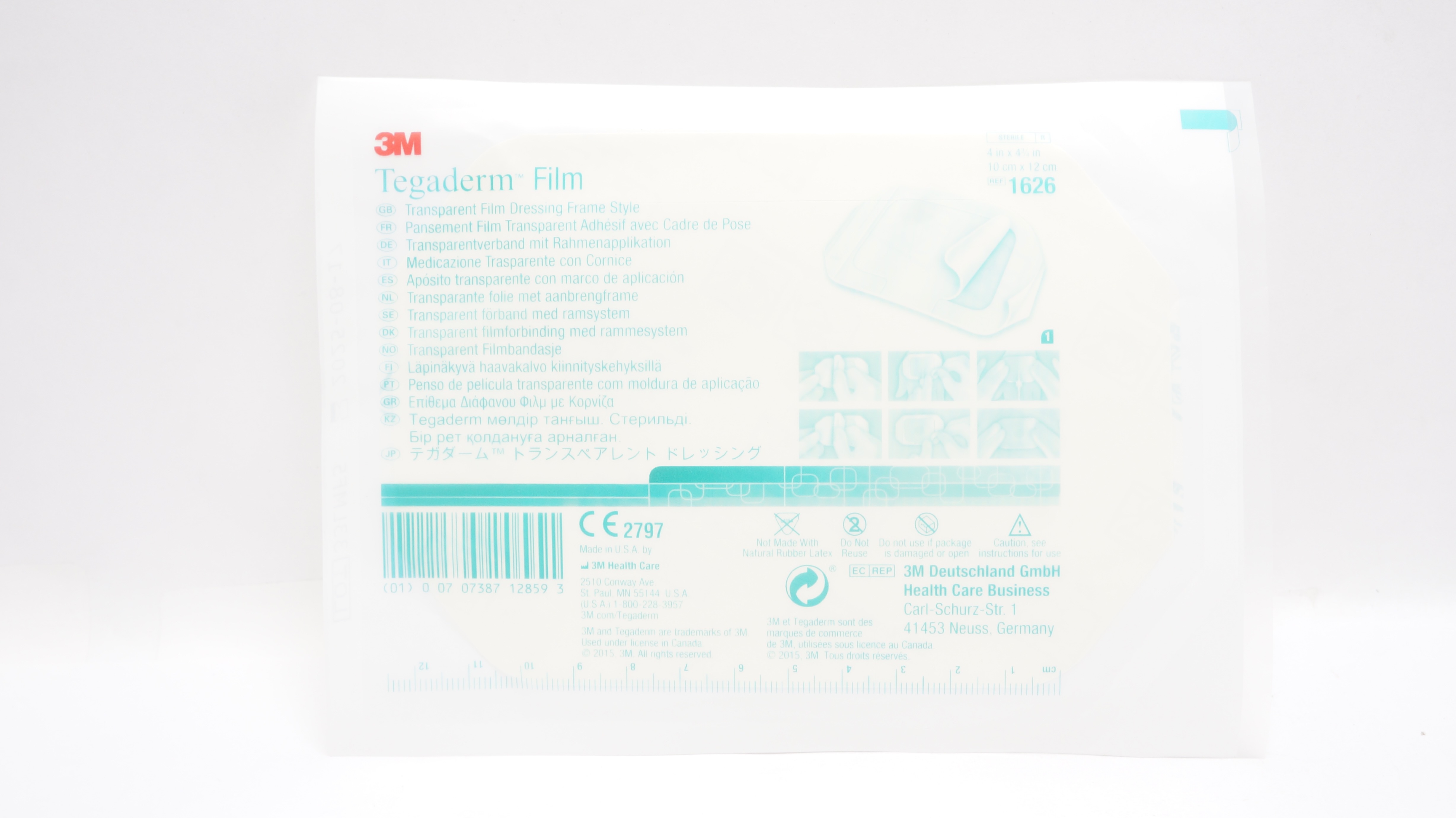 3M 1626 Tegaderm Transparent Film Dressing Frame Style 4inch x 4-3/4inch