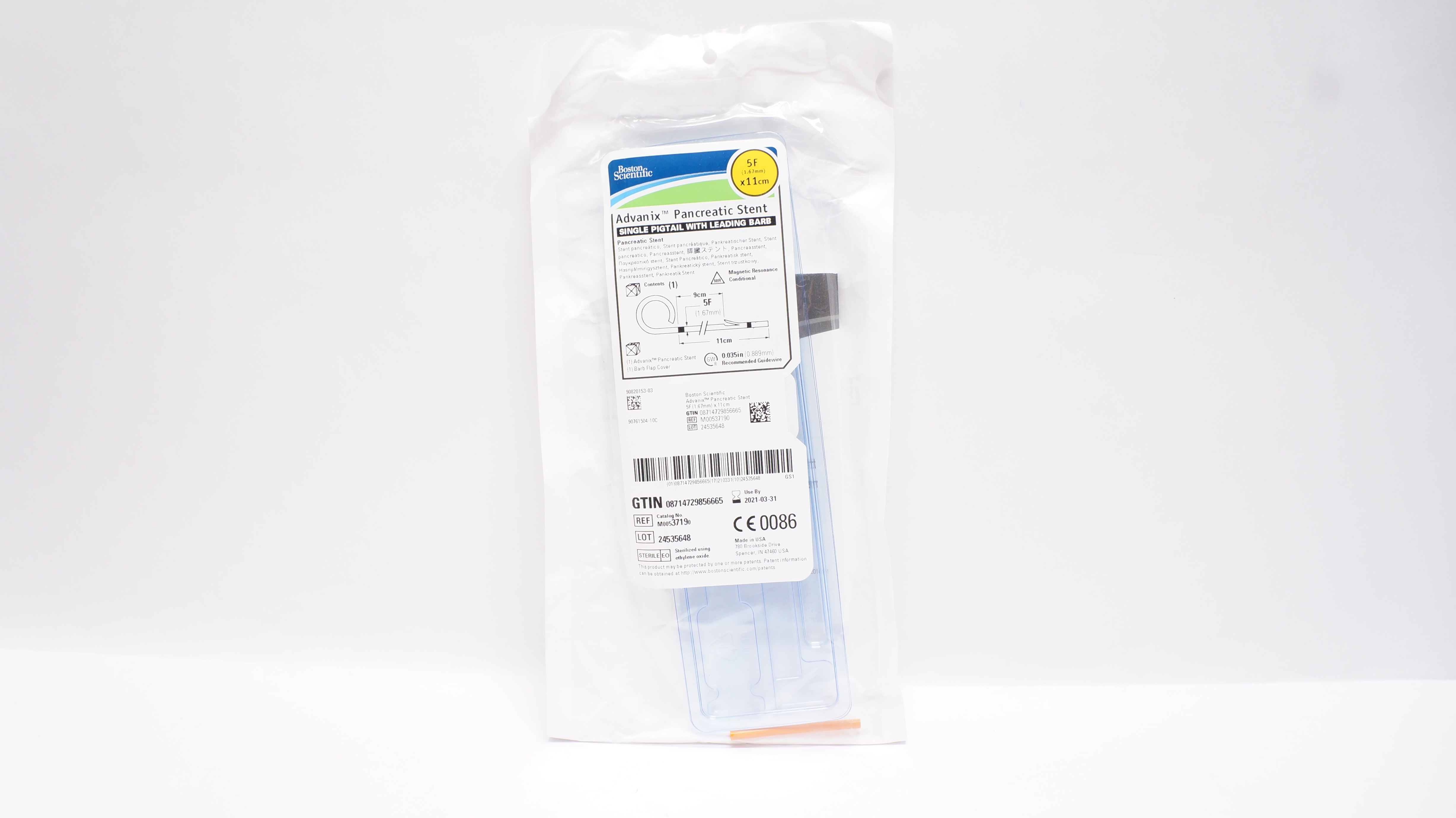Boston Scientific 3719 Advanix Pancreatic Stnt. 5F x 11cm (x)