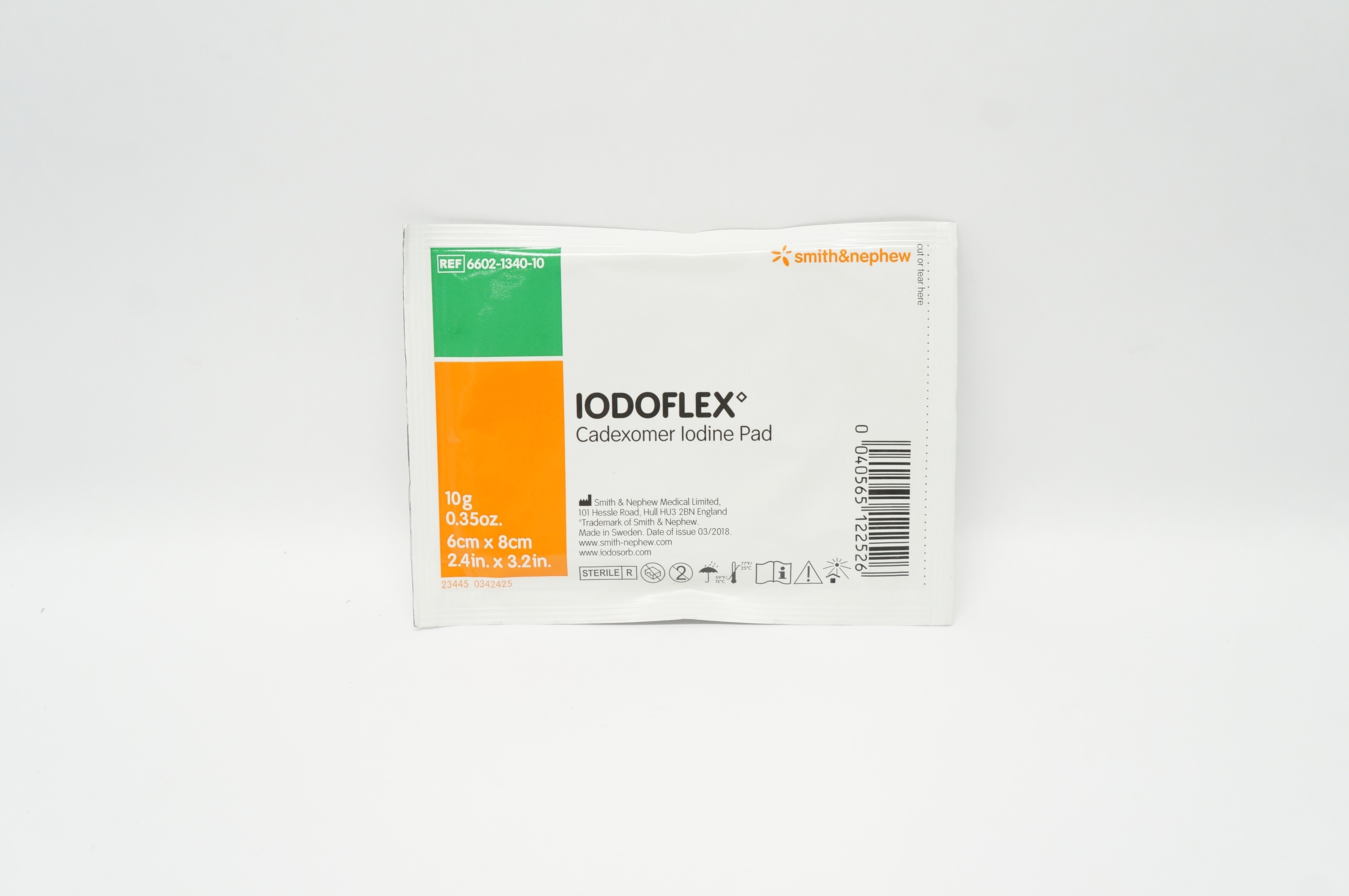 Smith&Nephew 6602-1340-10 IODOFLEX, Cadexomer Iodine Pad, 0.35oz, 2.4 x 3.2inch
