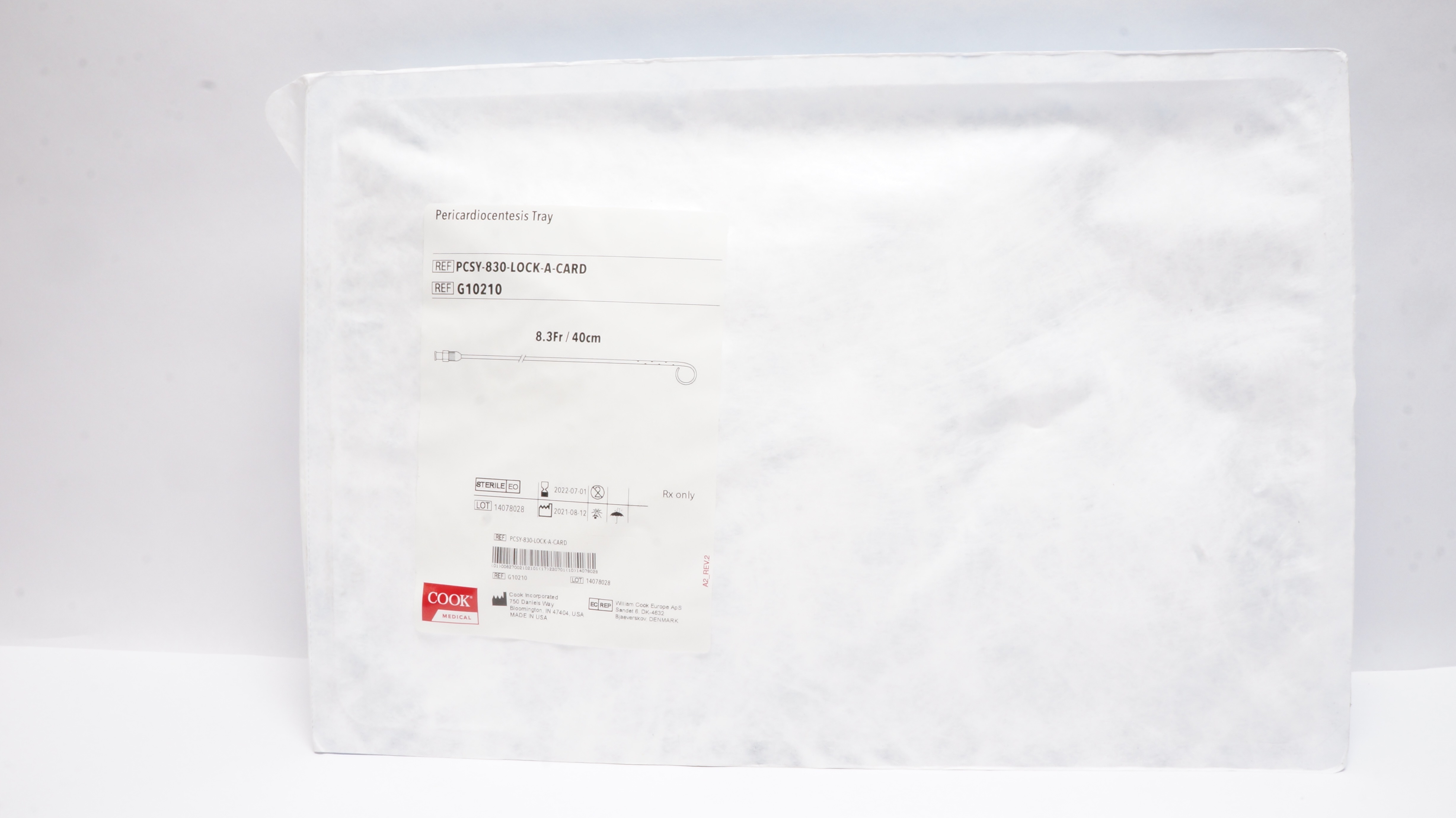Cook Medical G10210 Pericadiocentesis Tray 8.3Fr /40cm (x)