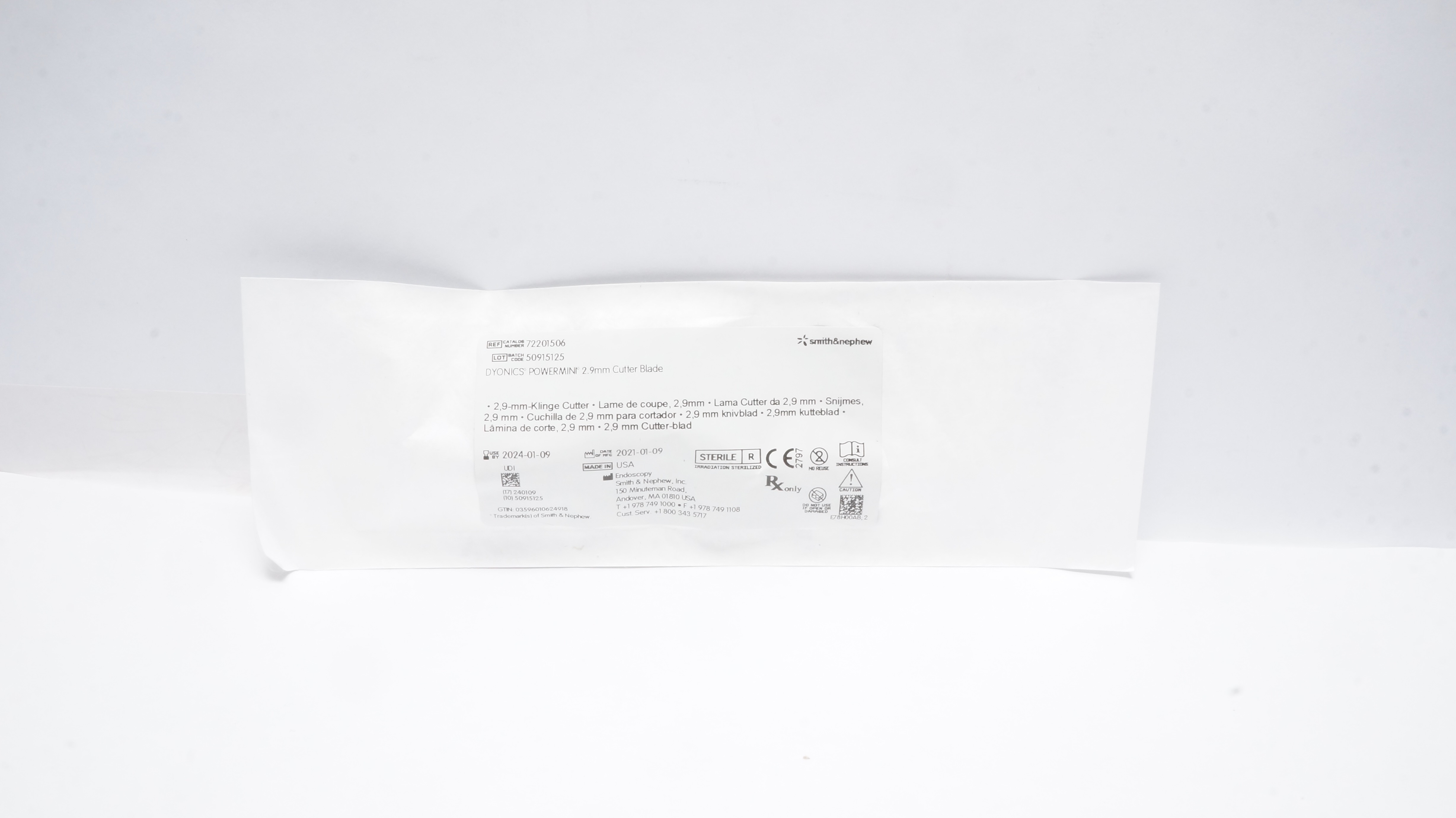 Smith&Nephew 72201506 Dyonics Powermini Cutter Blade 2.9mm (x)
