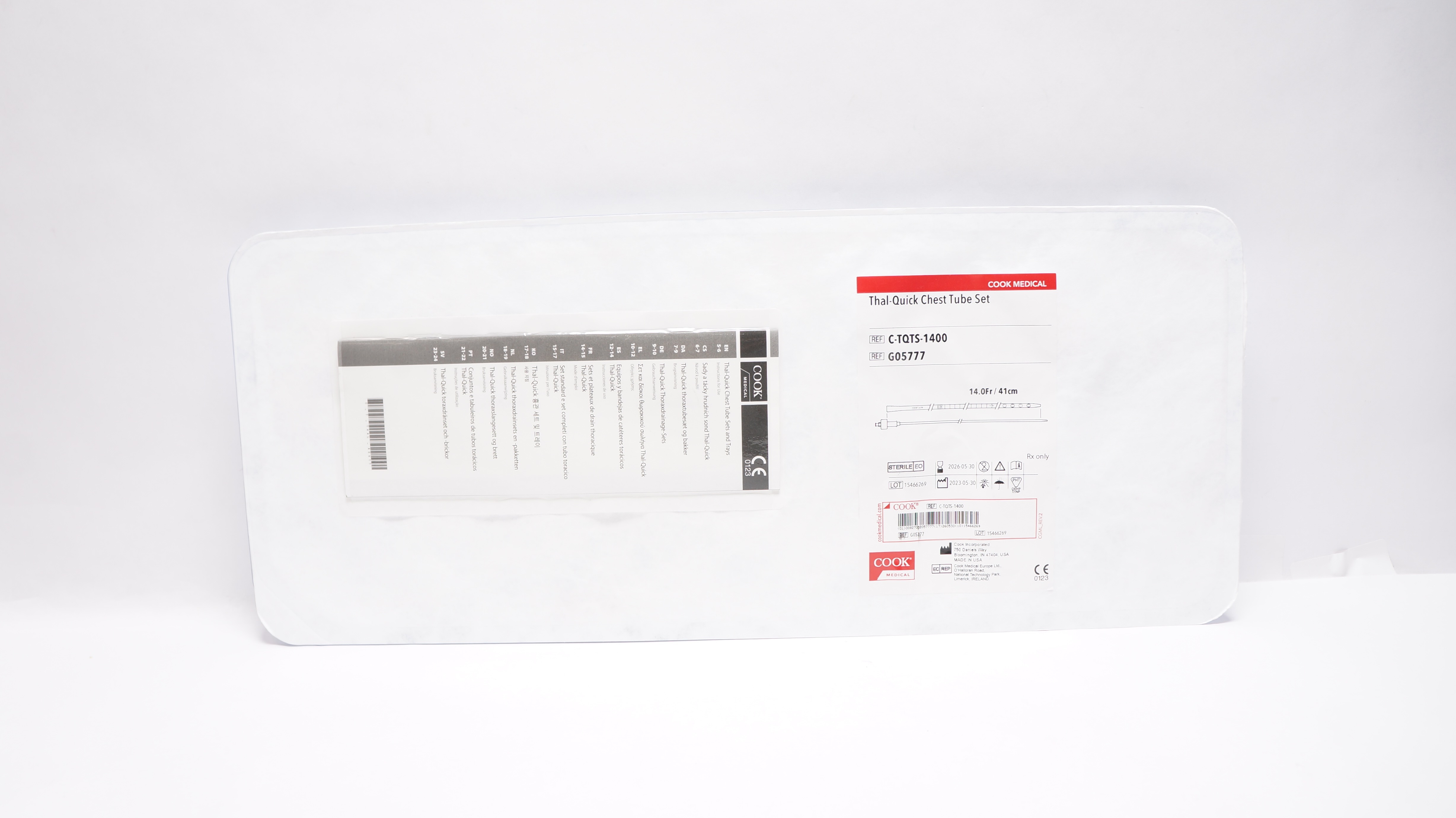 Cook Medical G05777 Thal-Quick Chest Tube Set 14.0Fr