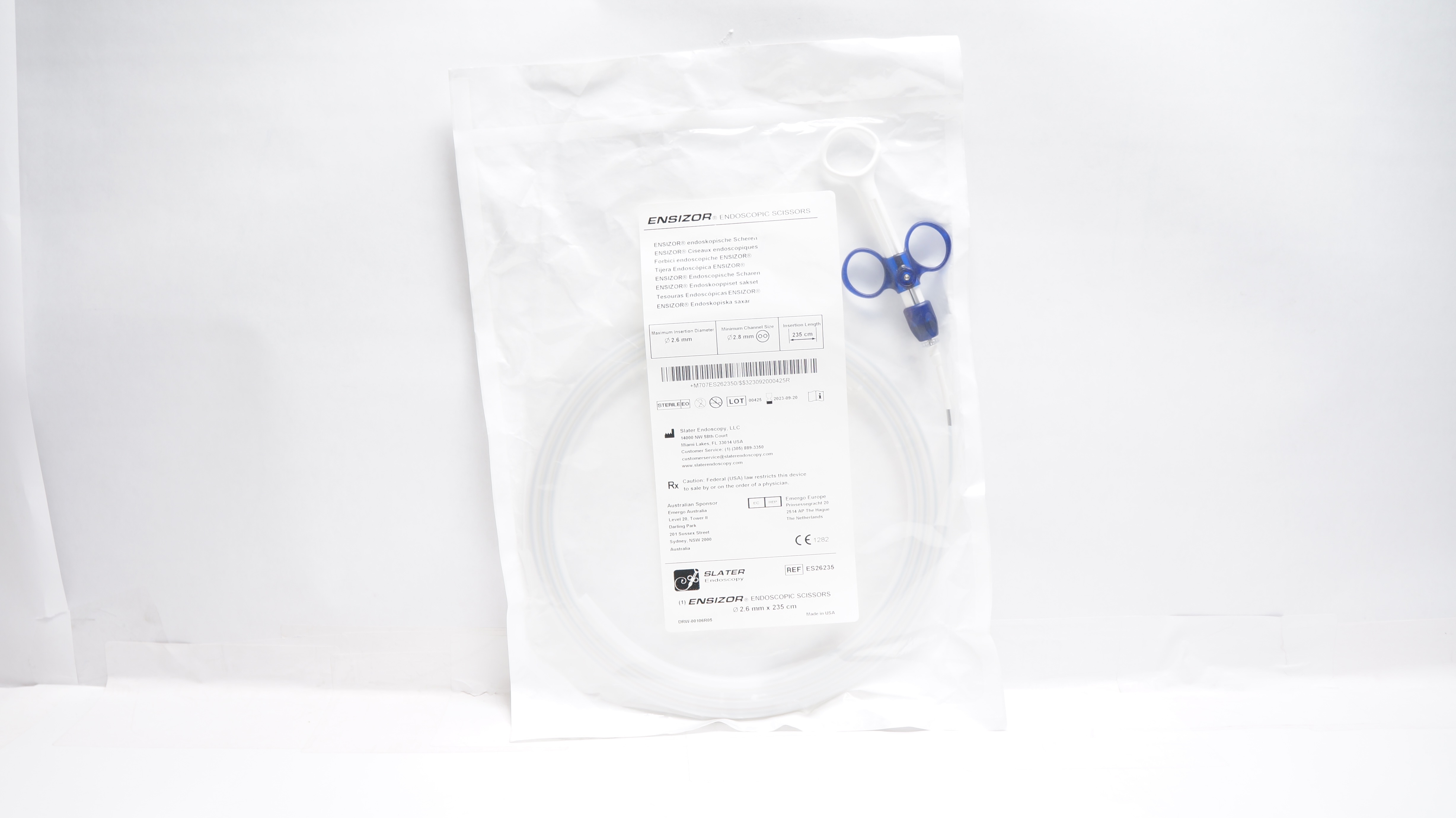Slater Endoscopy ES26235 Ensizor Endoscopic Scissors 235cm x 2.6mm (x)