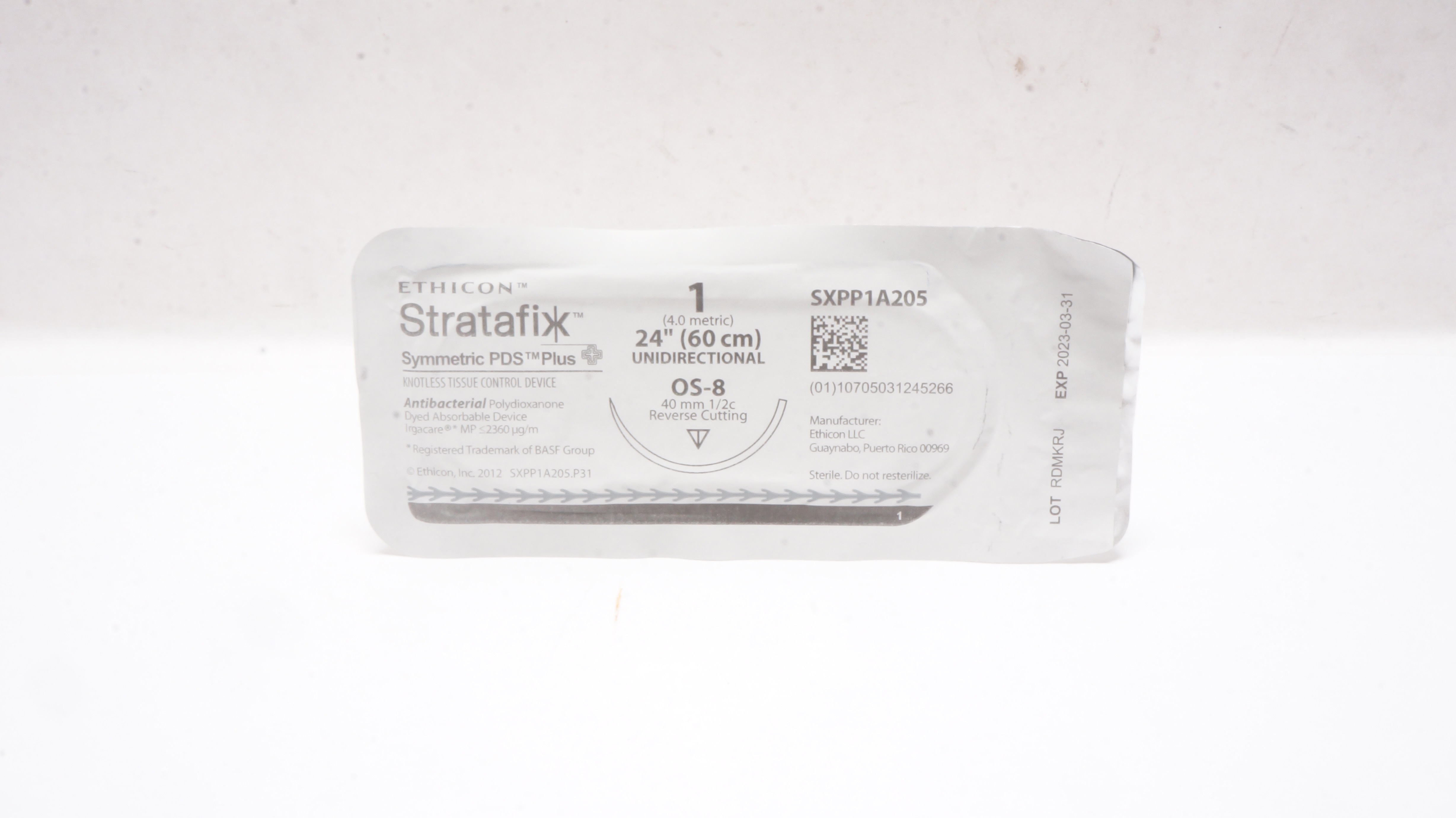 Ethicon SXPP1A205 1 Stratafix OS-8 40mm 1/2c Reverse Cutting 24inch (x)