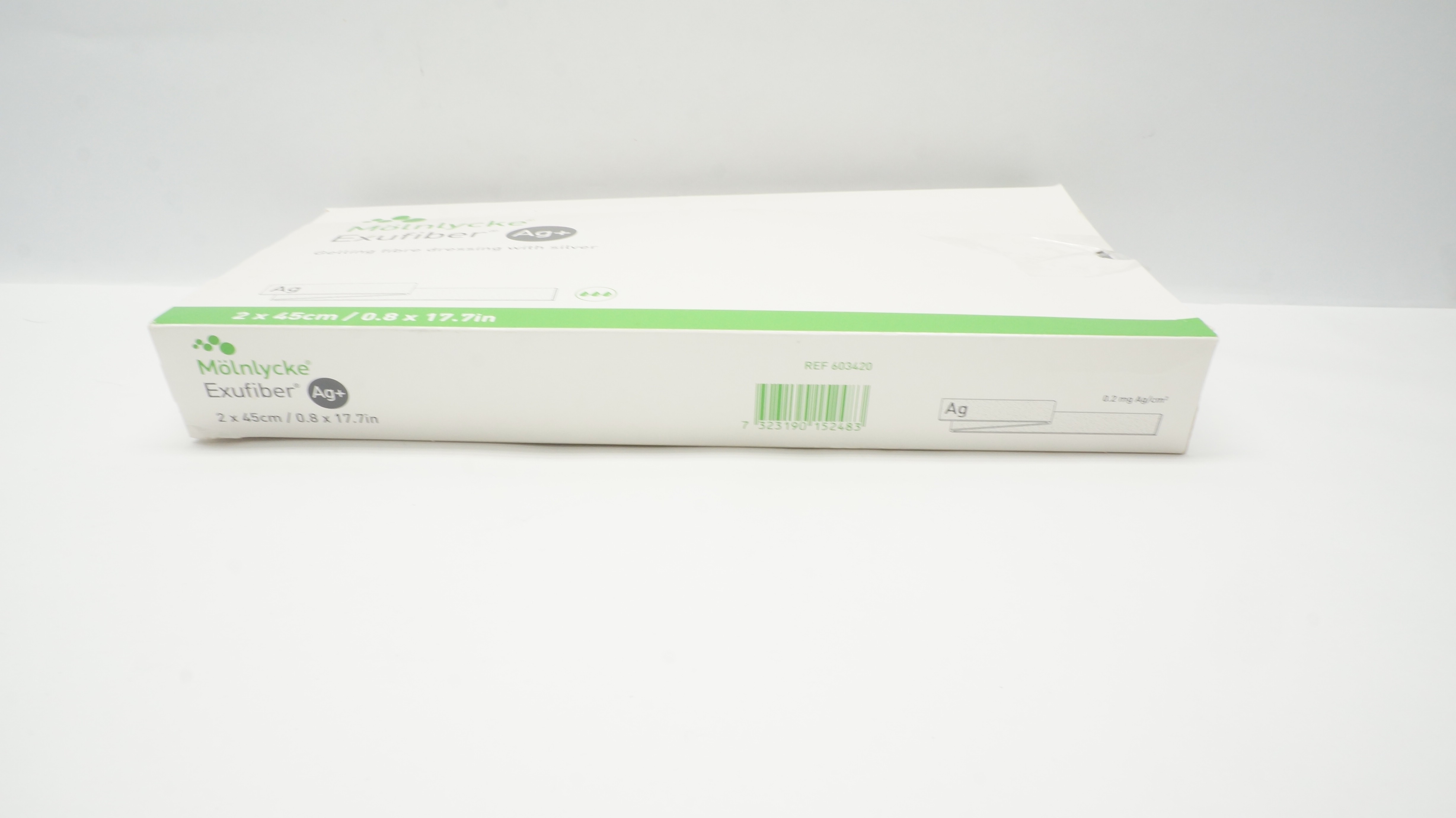 Molnlycke 603420 Exufiber Ag+ Gelling Fiber Dressing w/ Silver (x)-Box of 3