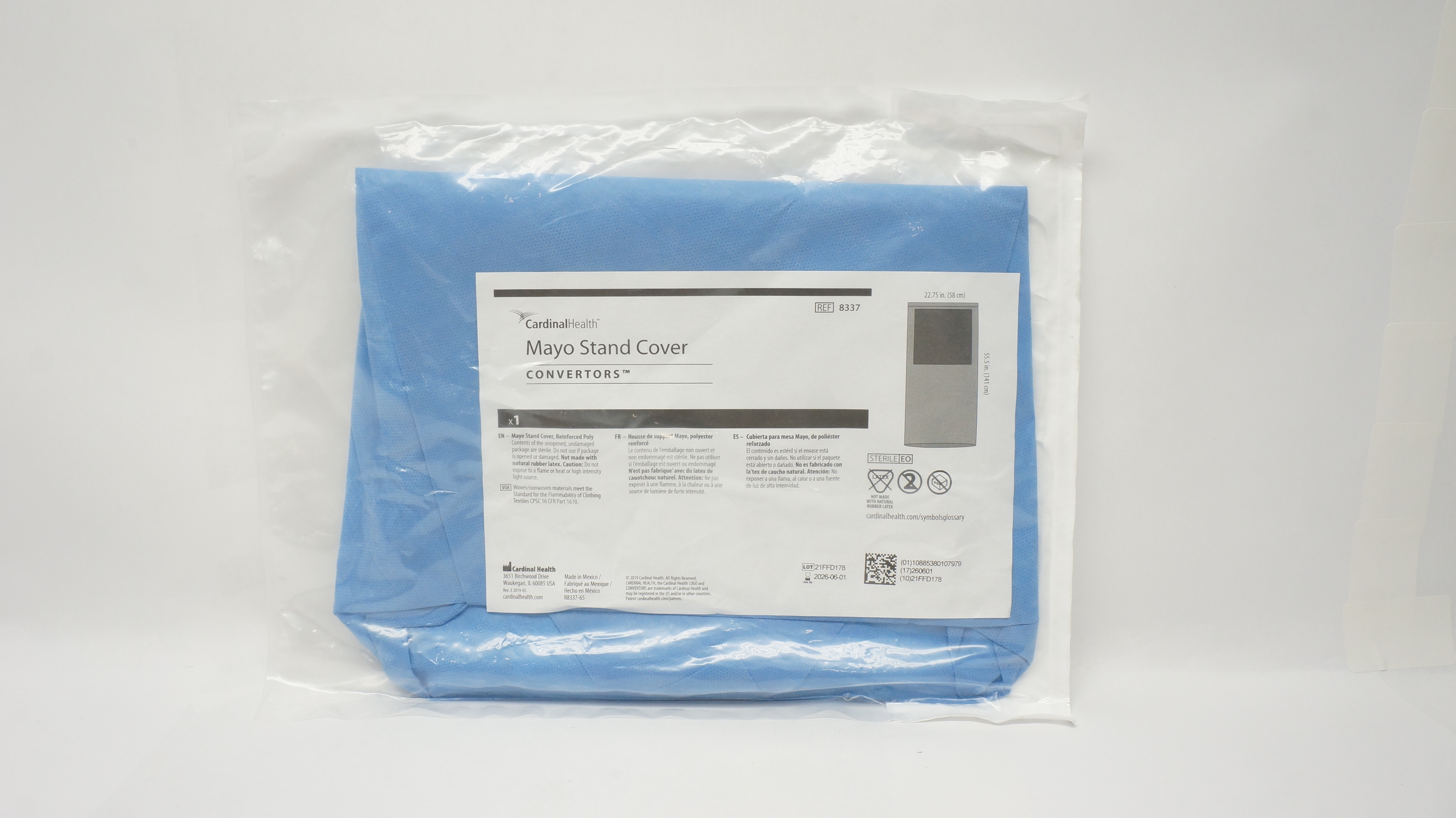 Cardinal Health 8337 Mayo Stand Cover Reinforced Poly 22.75in. x 55.5in.
