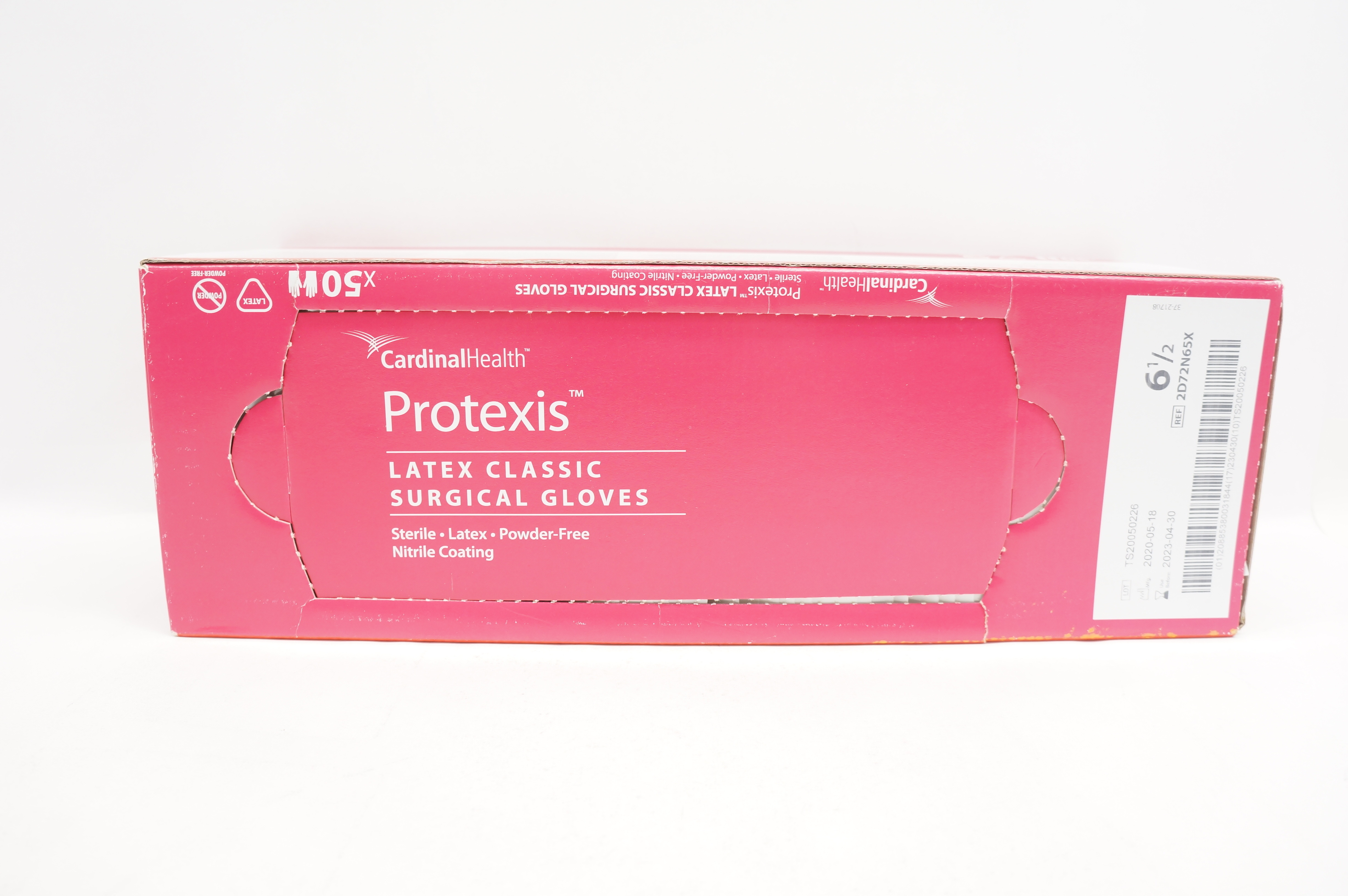 Cardinal Health 2D72N65X Protexis Latex Surgical Gloves Size 6 1/2 - Box of 50