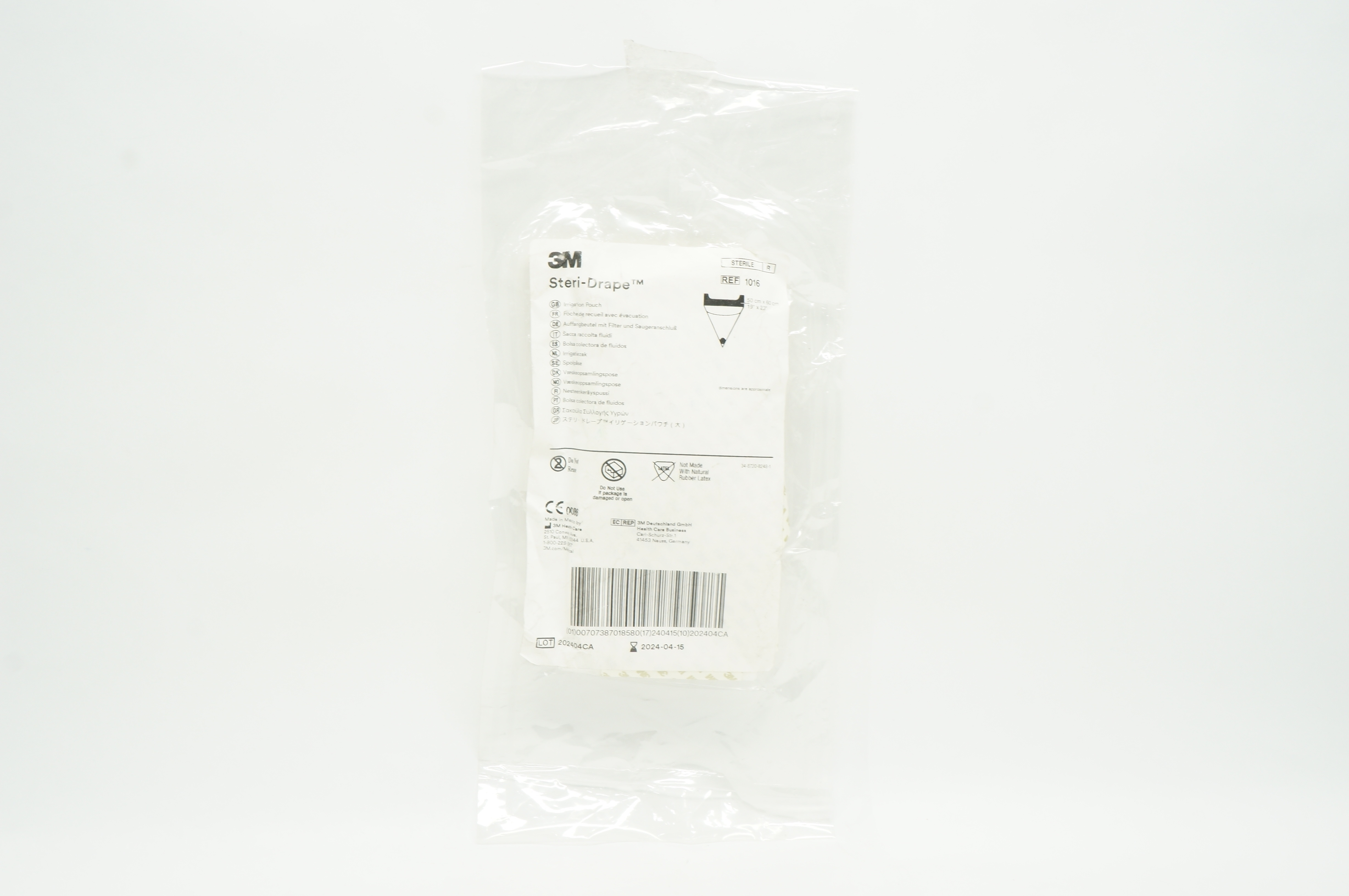 3M 1016 Steri-Drape Irrigation Pouch 19 inch x 23 inch