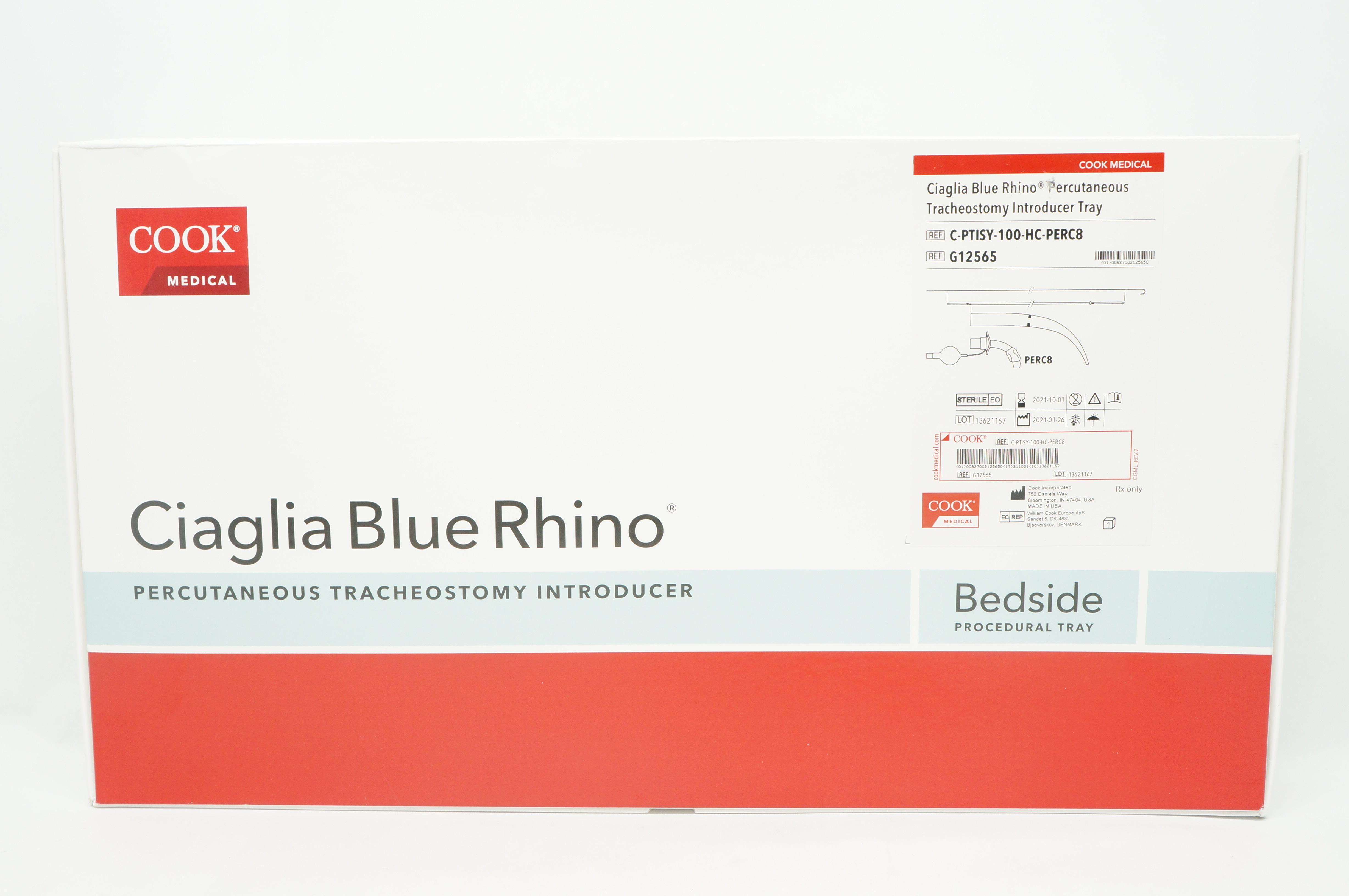 Cook G12565 Ciaglia Blue Rhino Percutaneous Tracheostomy Introducer Tray PERC8