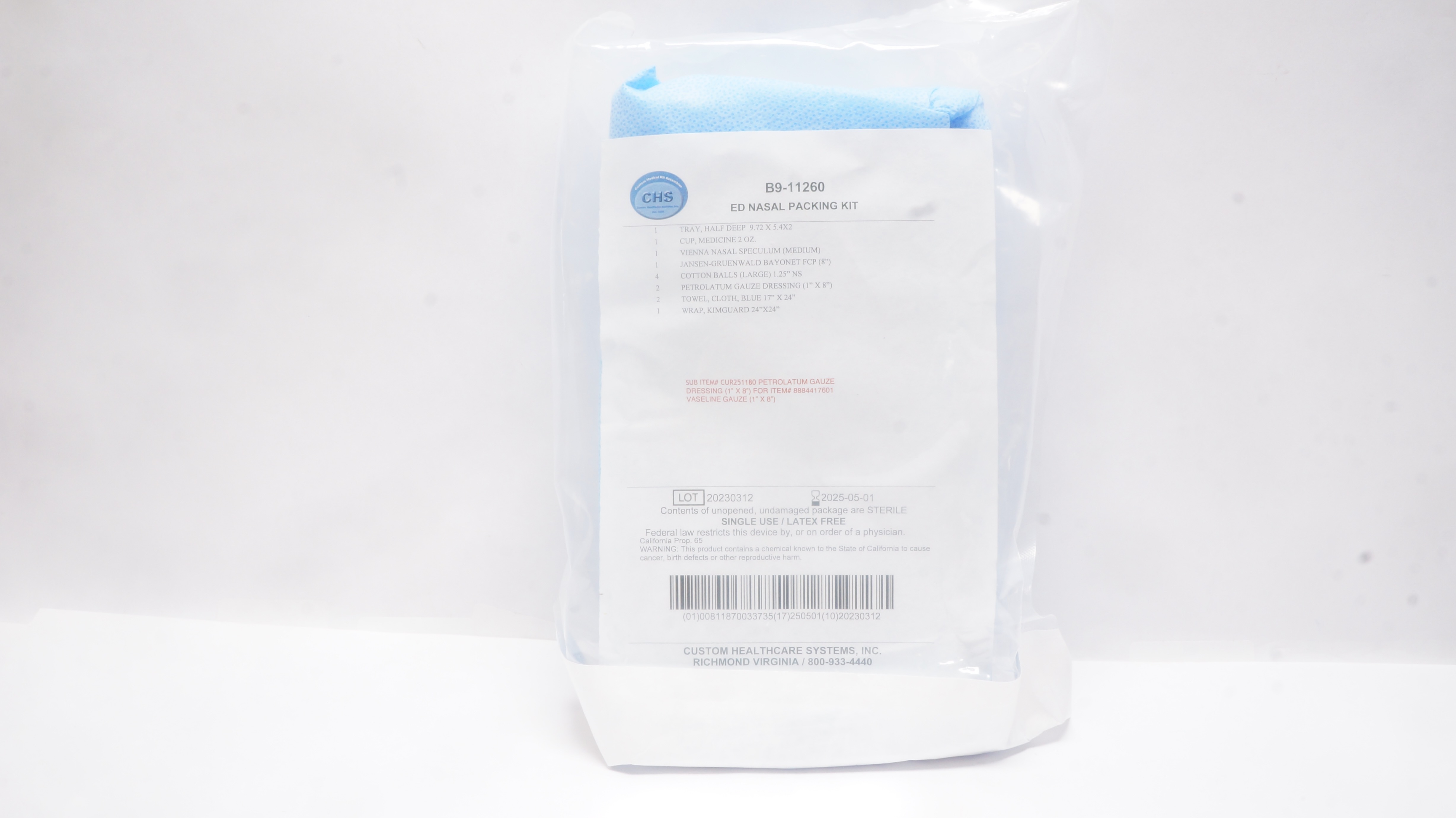 CHS B9-11260 ED Nasal Packing Kit
