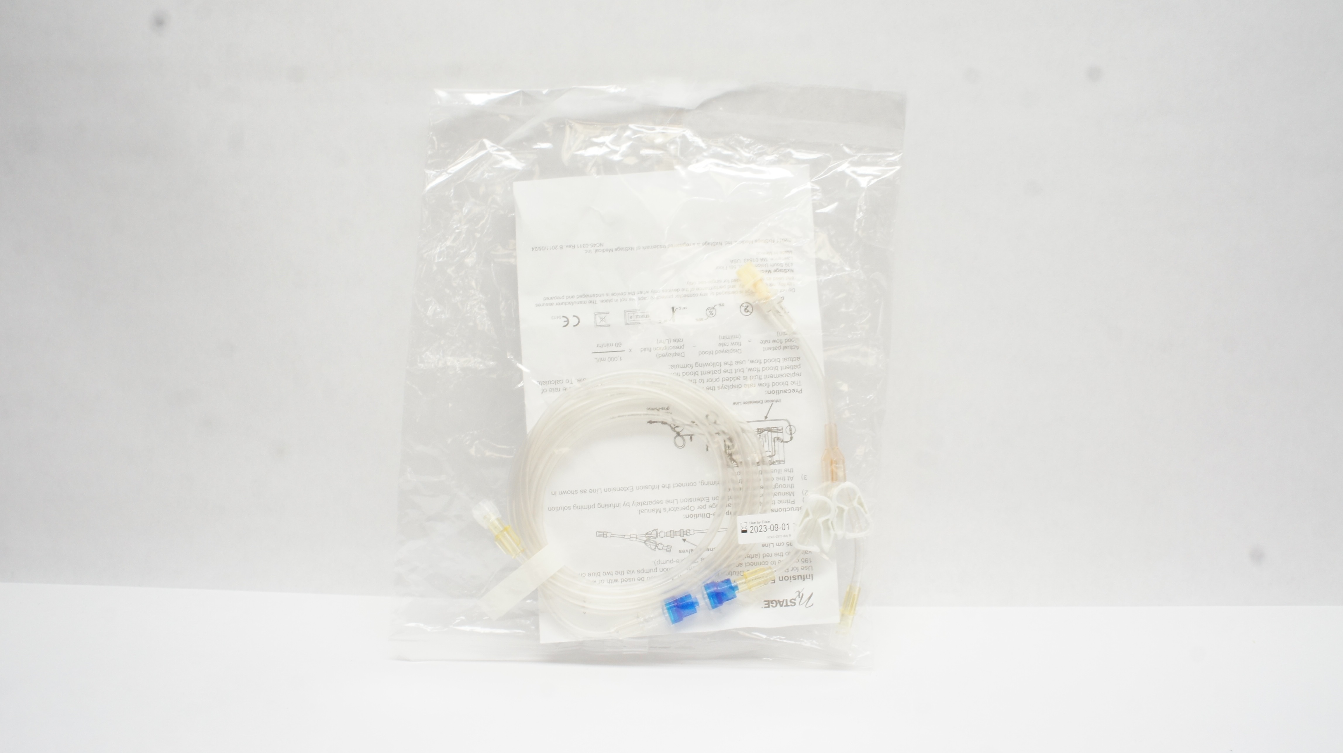 NxStage Infusion Extension Line 195cm 2 Blue Check Valves