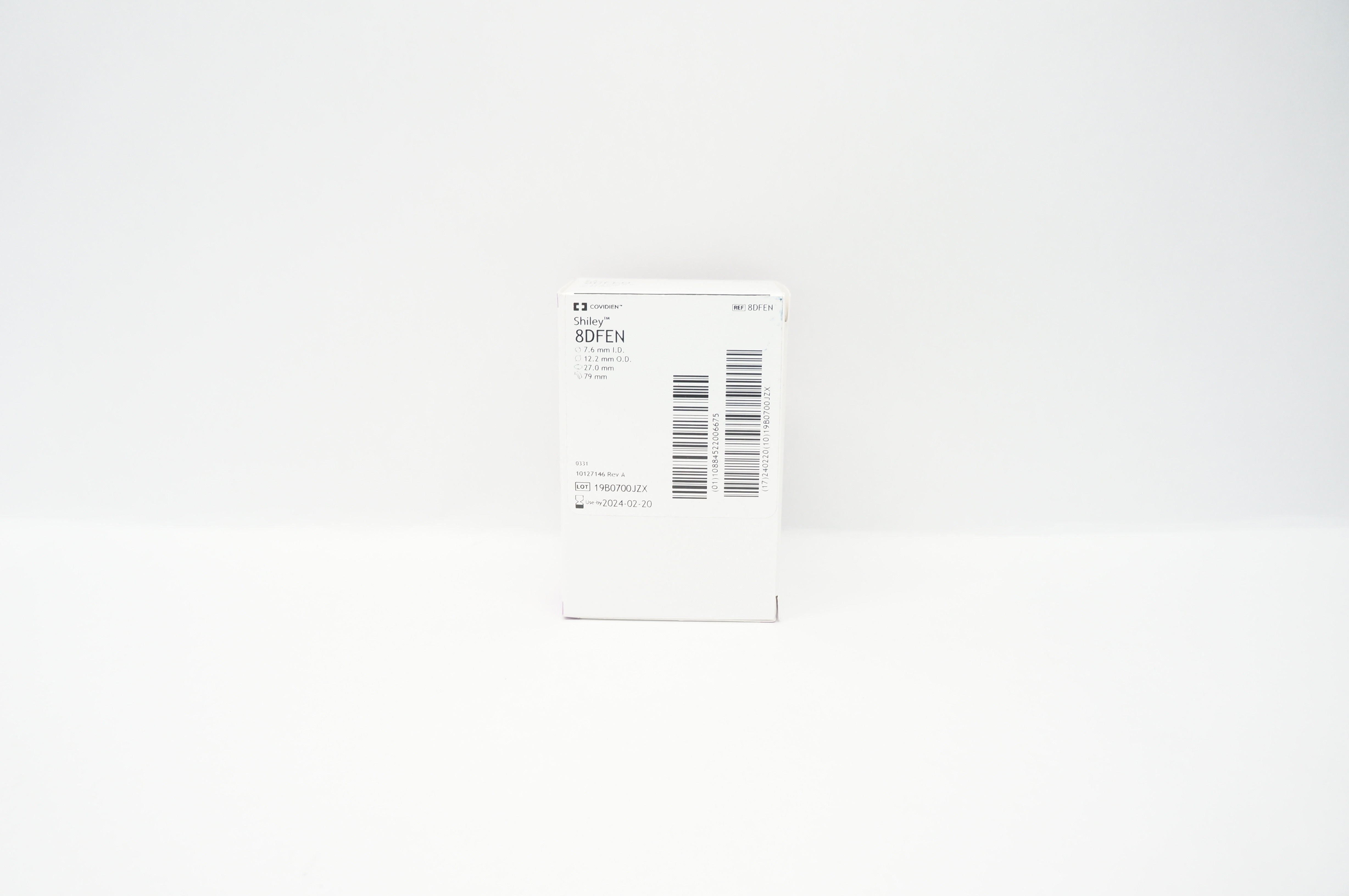 Covidien 8DFEN Shiley Tracheostomy Tube Cuffed 7.6 ID x 12.2 OD x 27.0 x 79mm