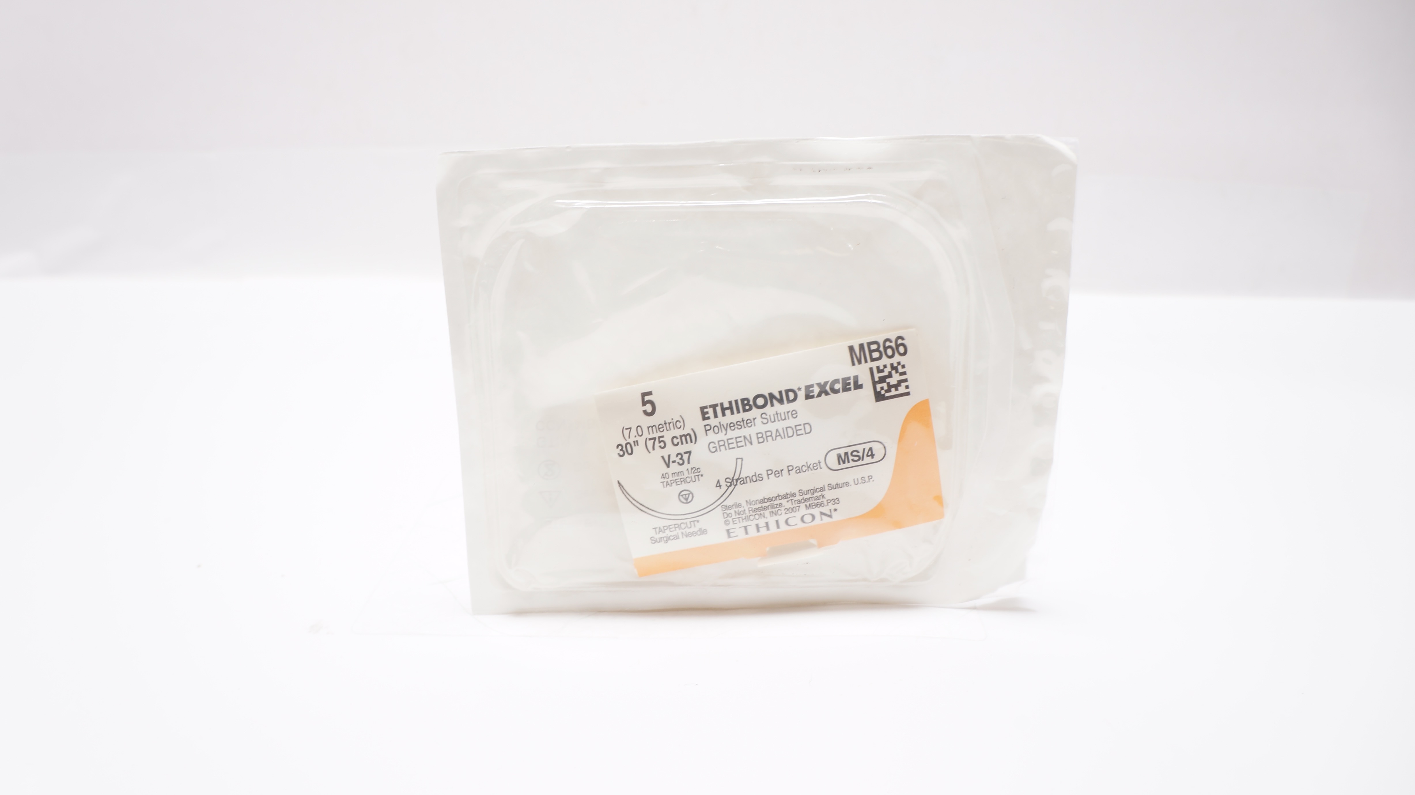 Ethicon MB66 5 Ethibond Excel Polyester Stre V-37 40mm 1/2c Tapercut, 30inch