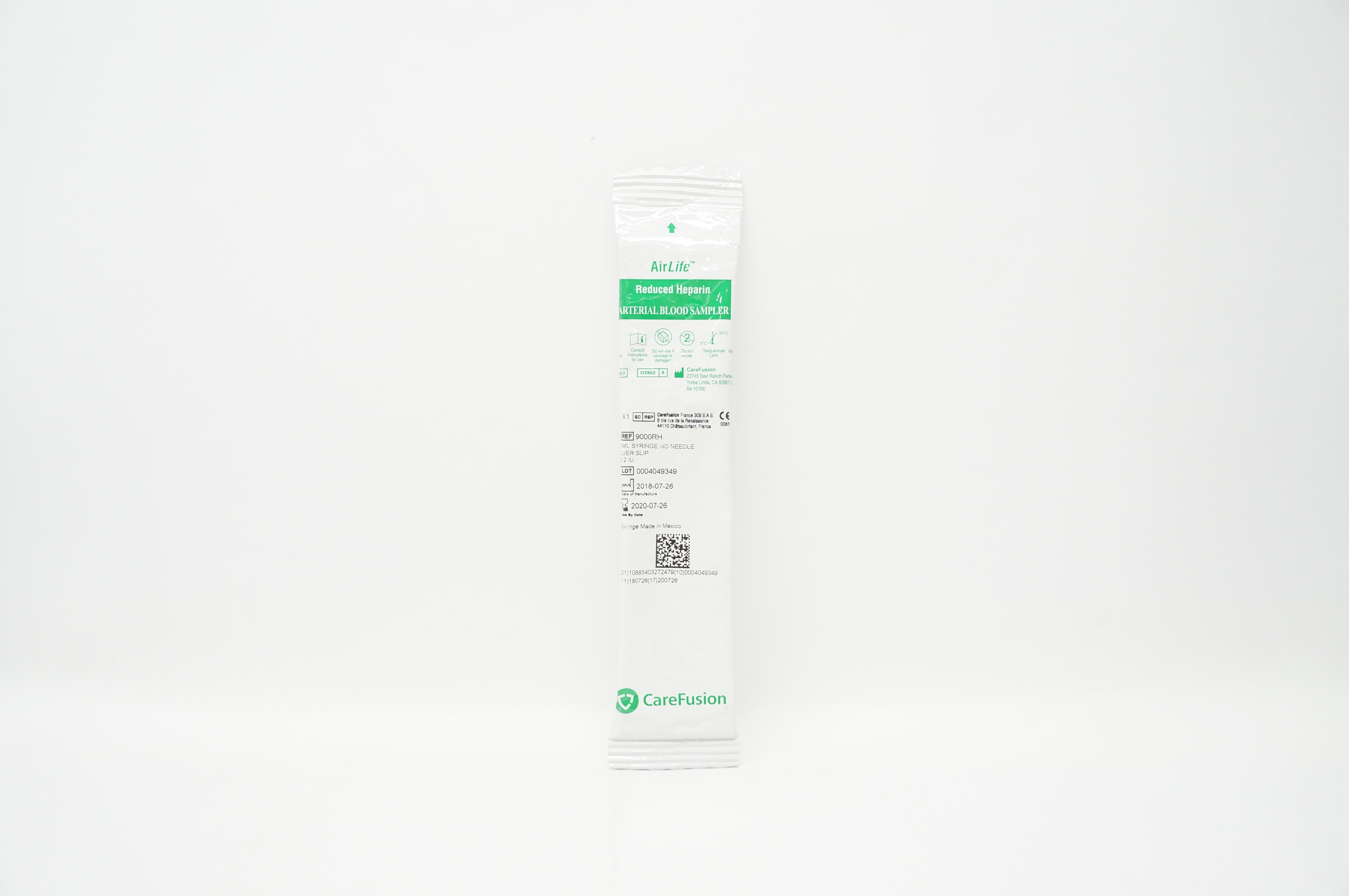 CareFusion 9000RH AirLife Reduced Heparin Arterial Blood Sampler  1ml. (x)