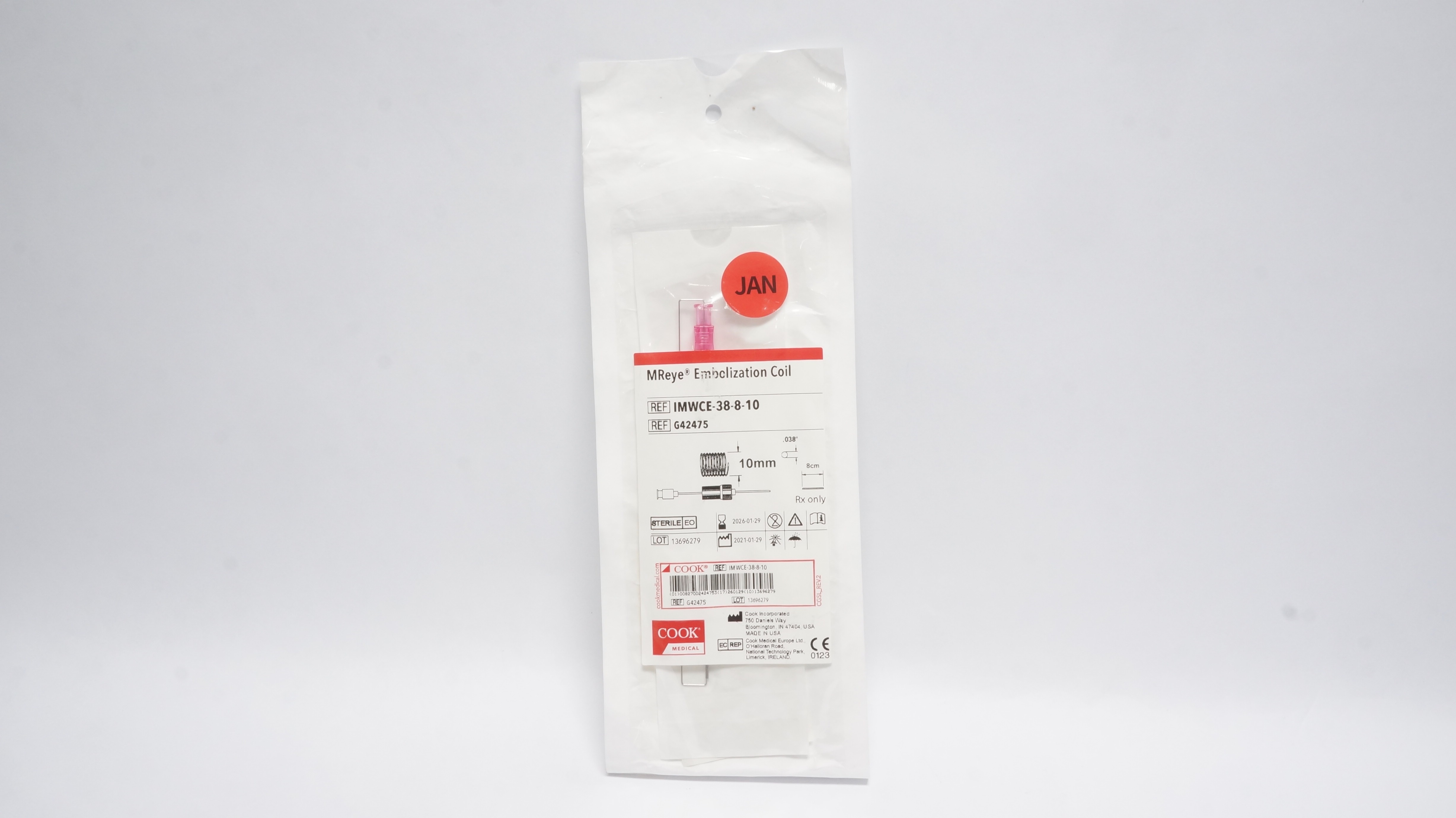 Cook Medical G42475 MReye Embolization Coil 10mm x .038In x 8cm (x)