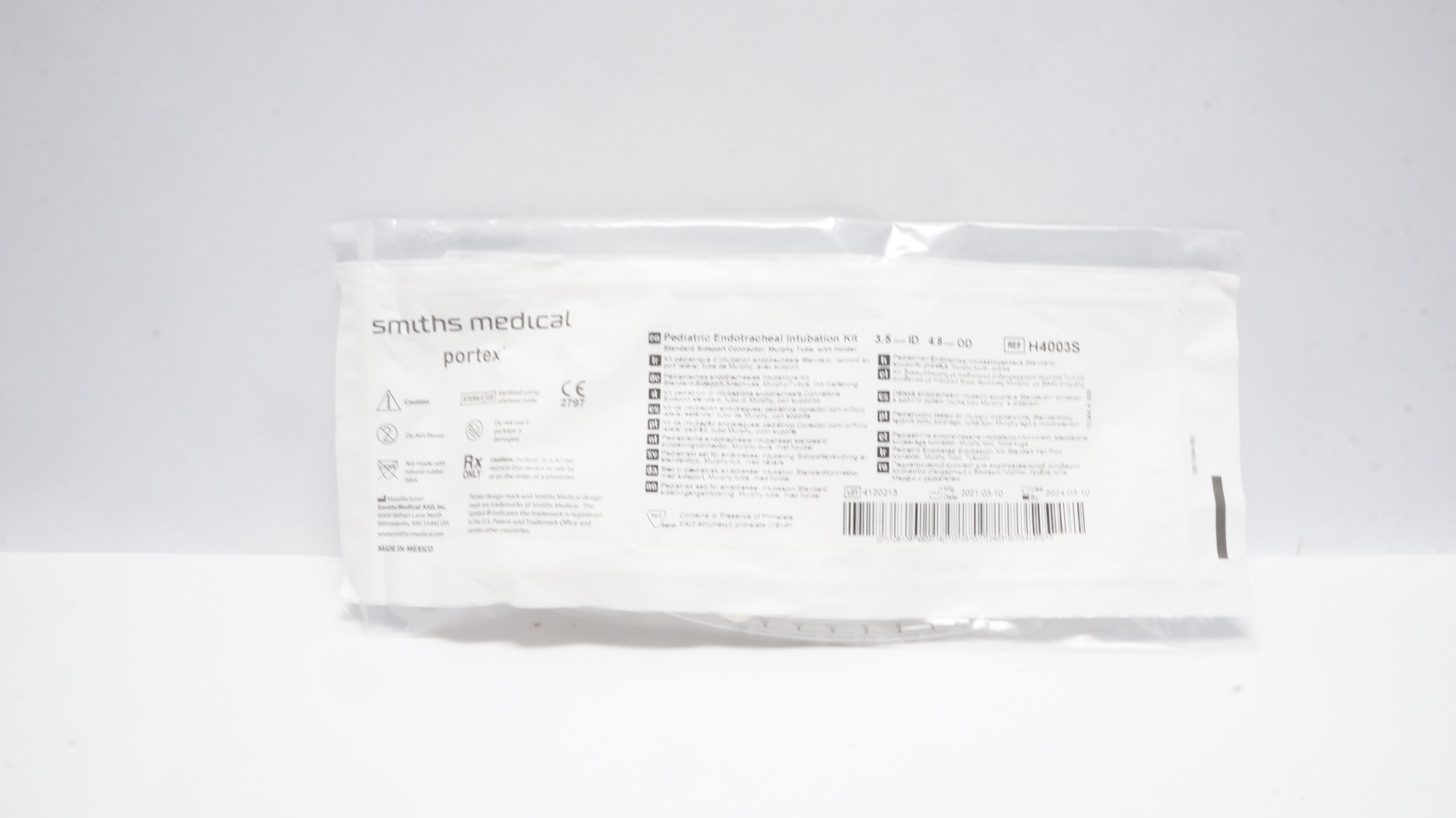 Smiths Medical H4003S Portex Pediatric Endotracheal Intubation Kit 3.5x4.8mm(x)