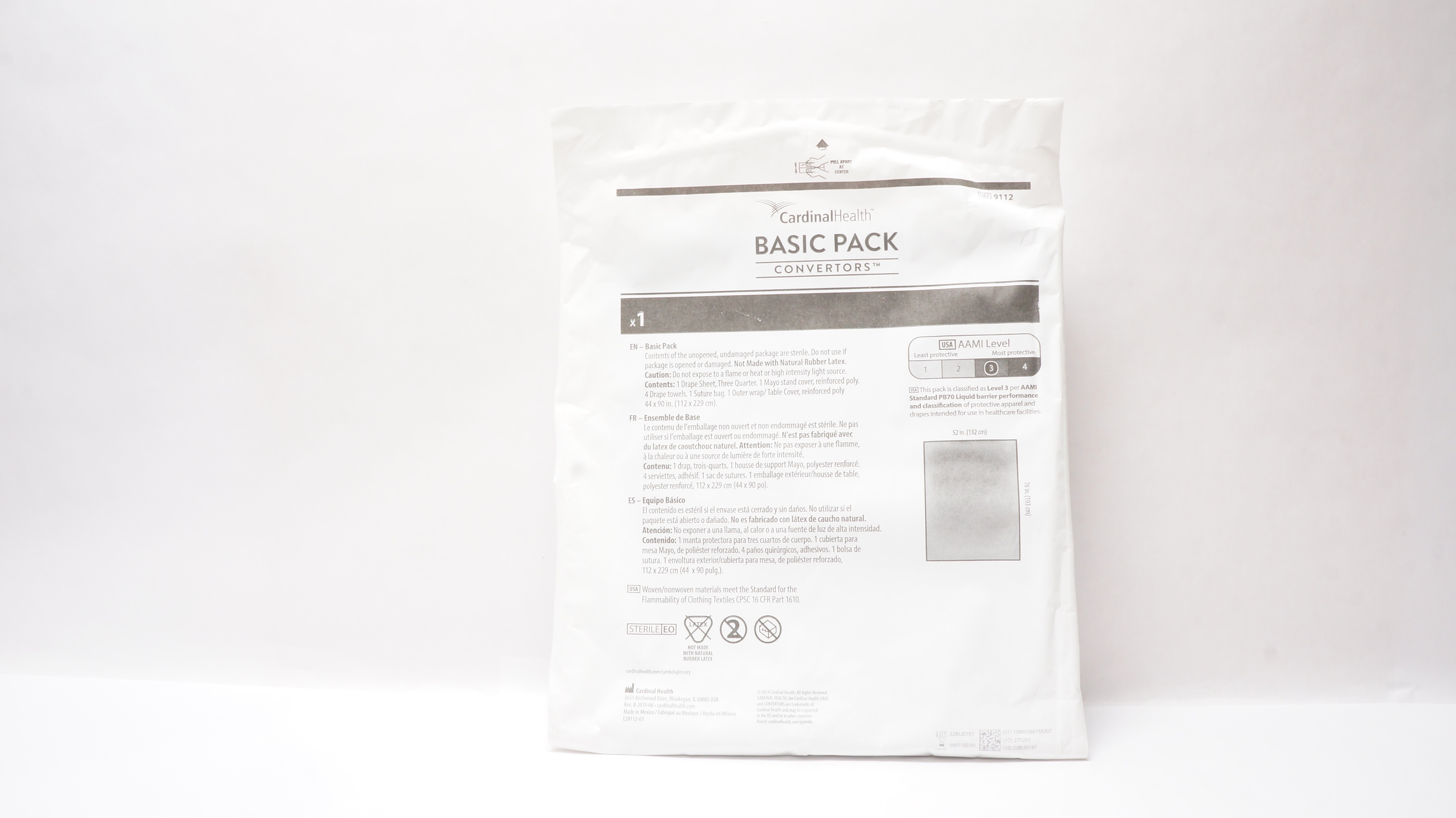 Cardinal Health 9112 Basic Pack Convertors 44inch x 90inch