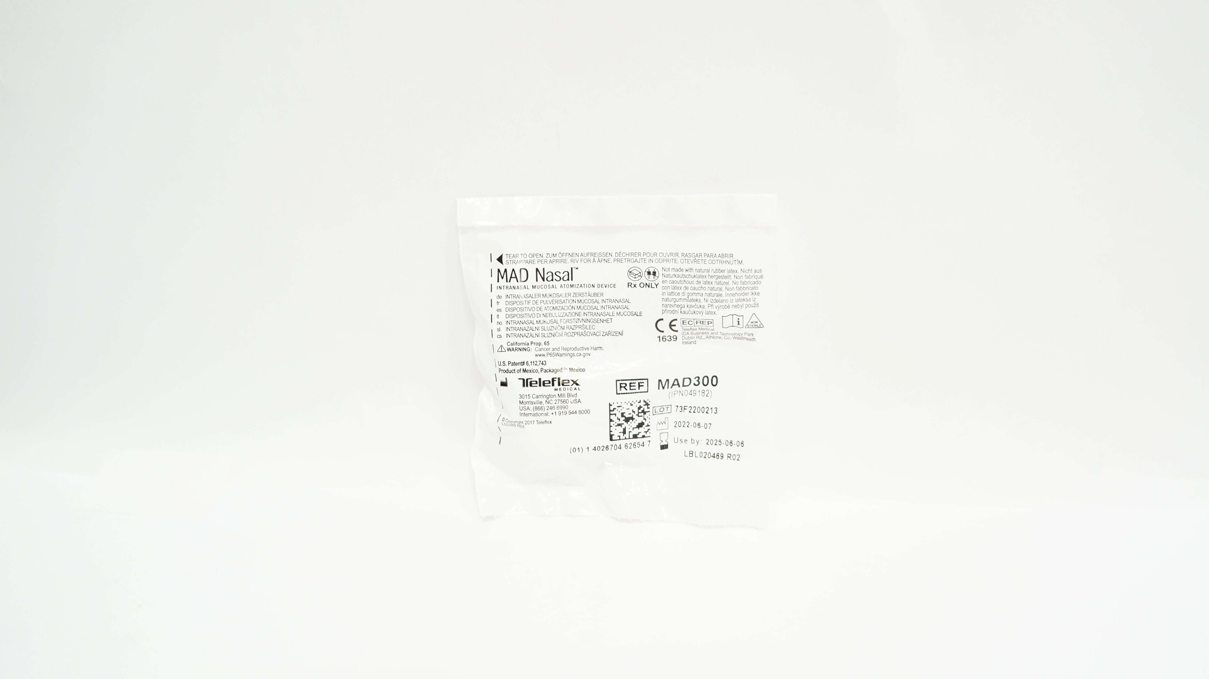Teleflex MAD300 MAD Nasal Intranasal Mucosal Atomization Device