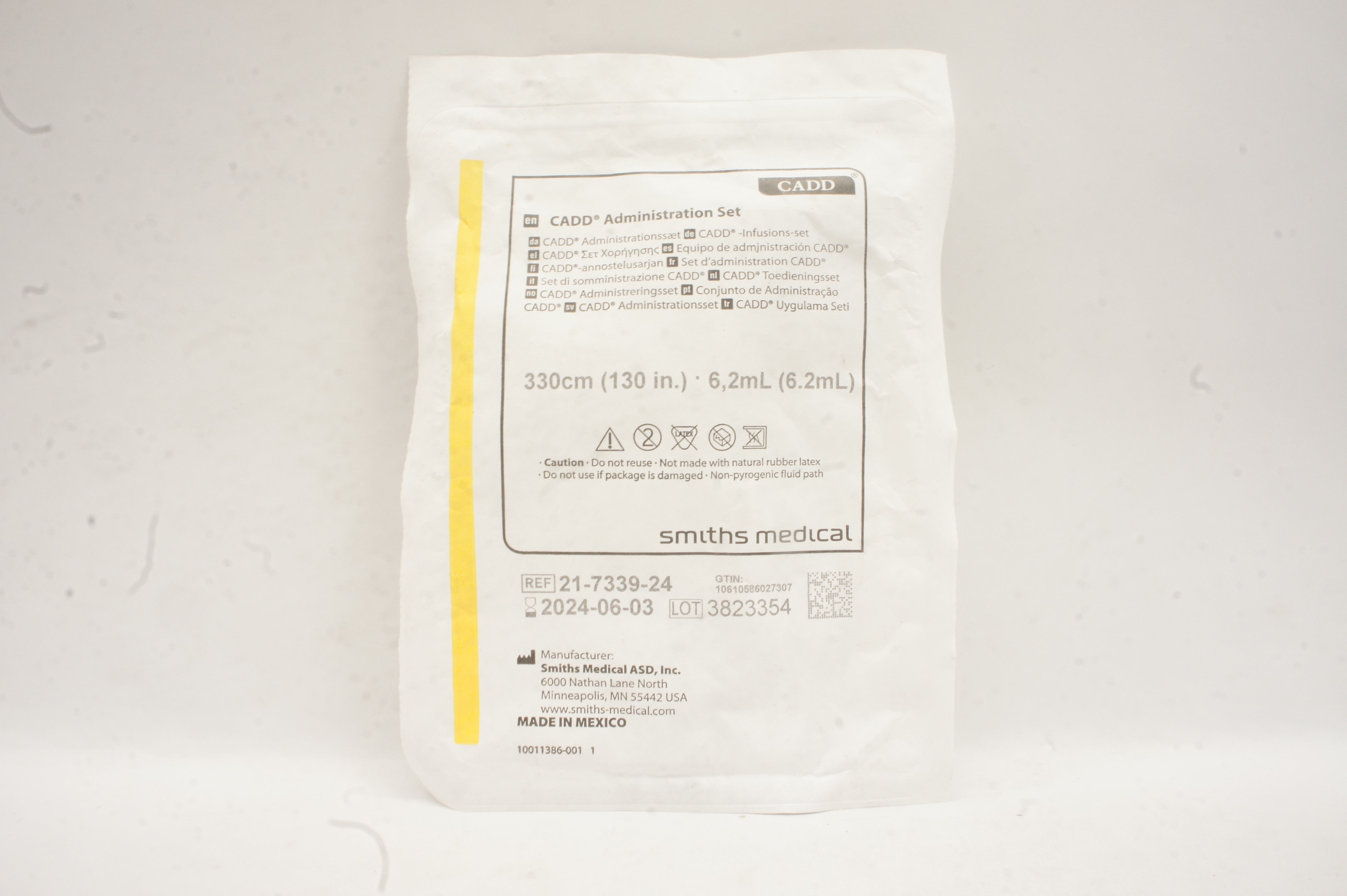 Smiths Medical 21-7339-24 CADD Administration Set 6.2ml 130inch