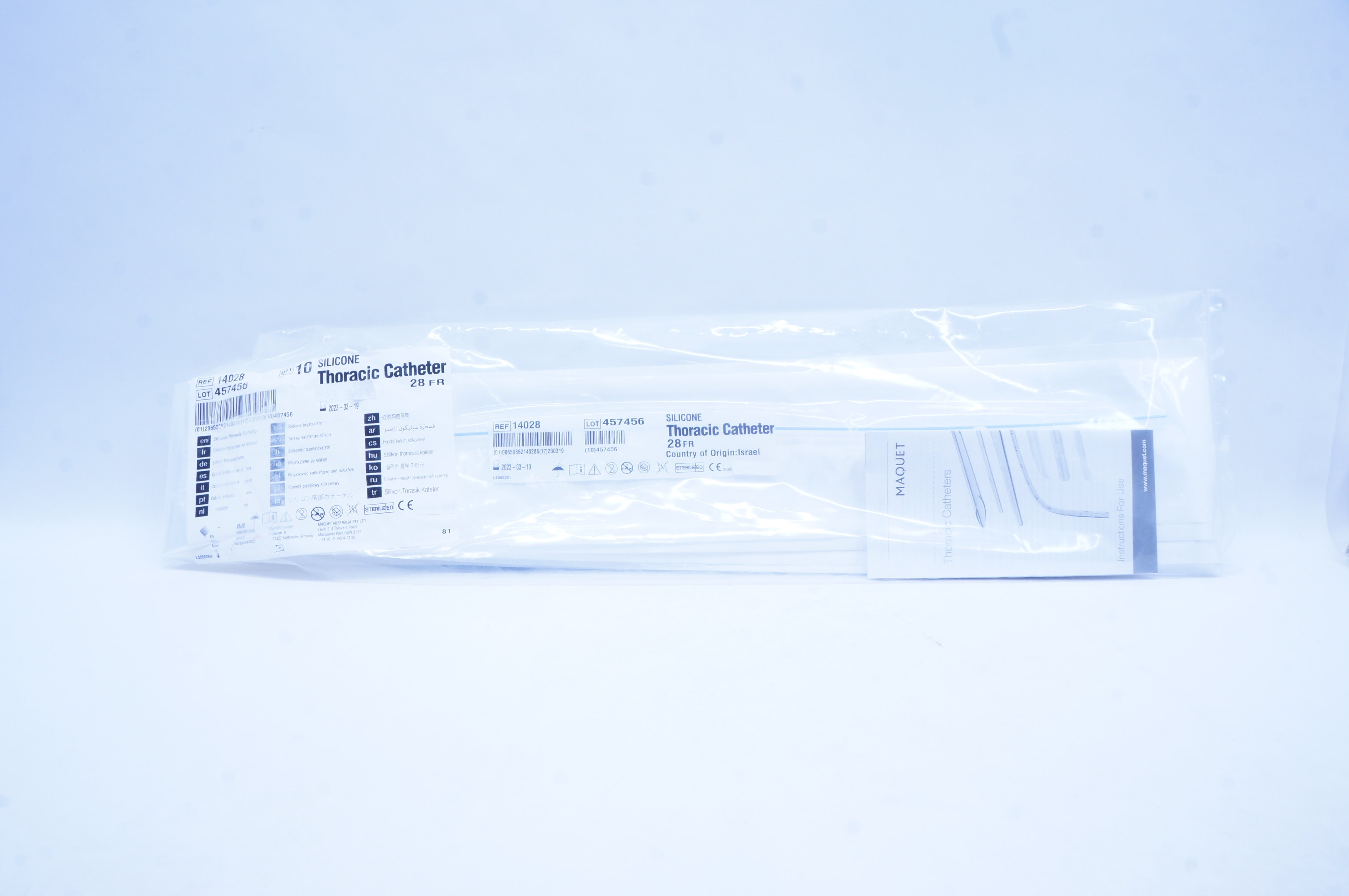 MAQUET 14028 Silicone Thoracic Cath. 28Fr - Box of 10