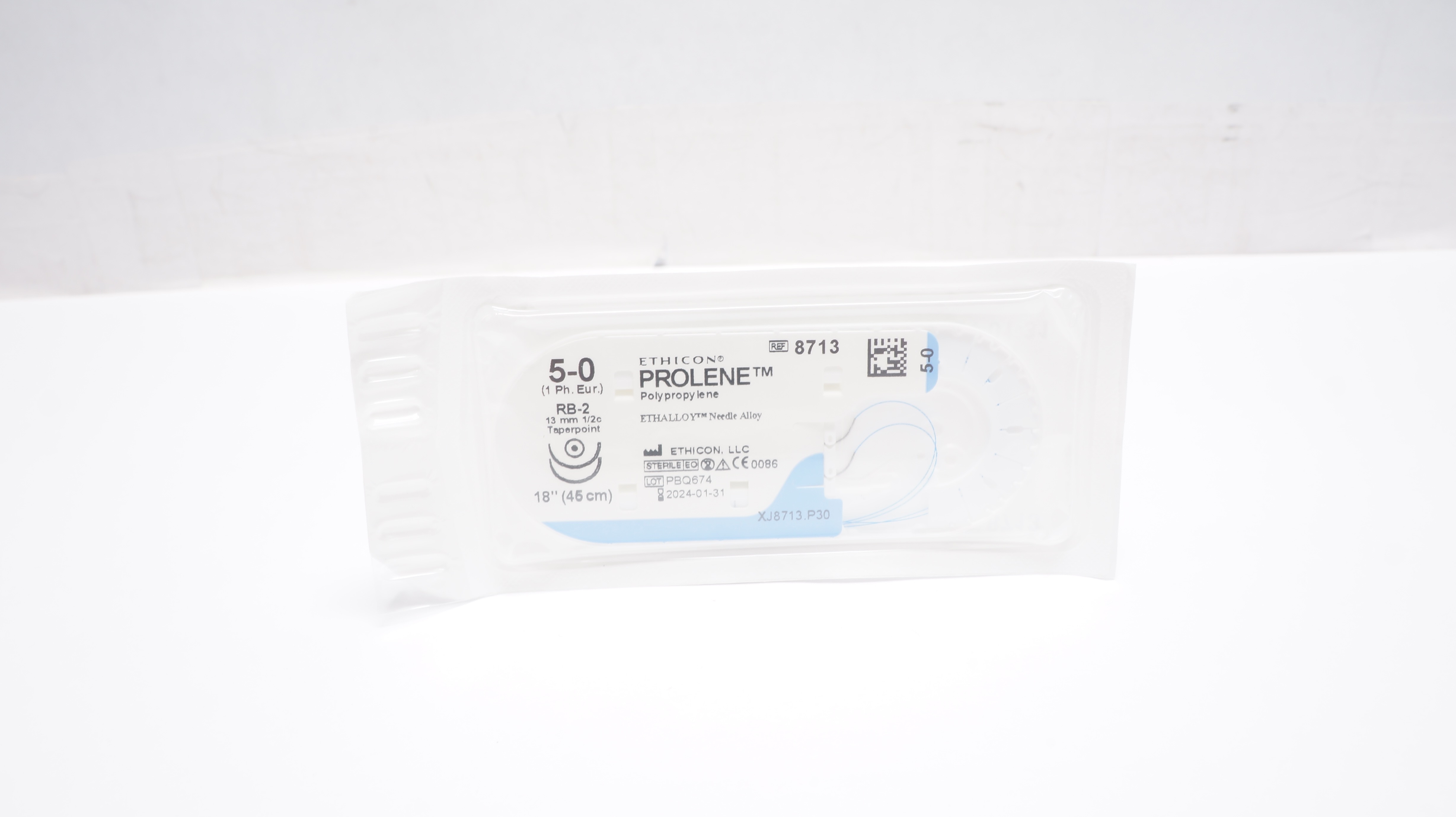 Ethicon 8713 5-0 PROLENE Polypropylene Stre RB-2 13mm 1/2c Taperpoint 18inch (x)