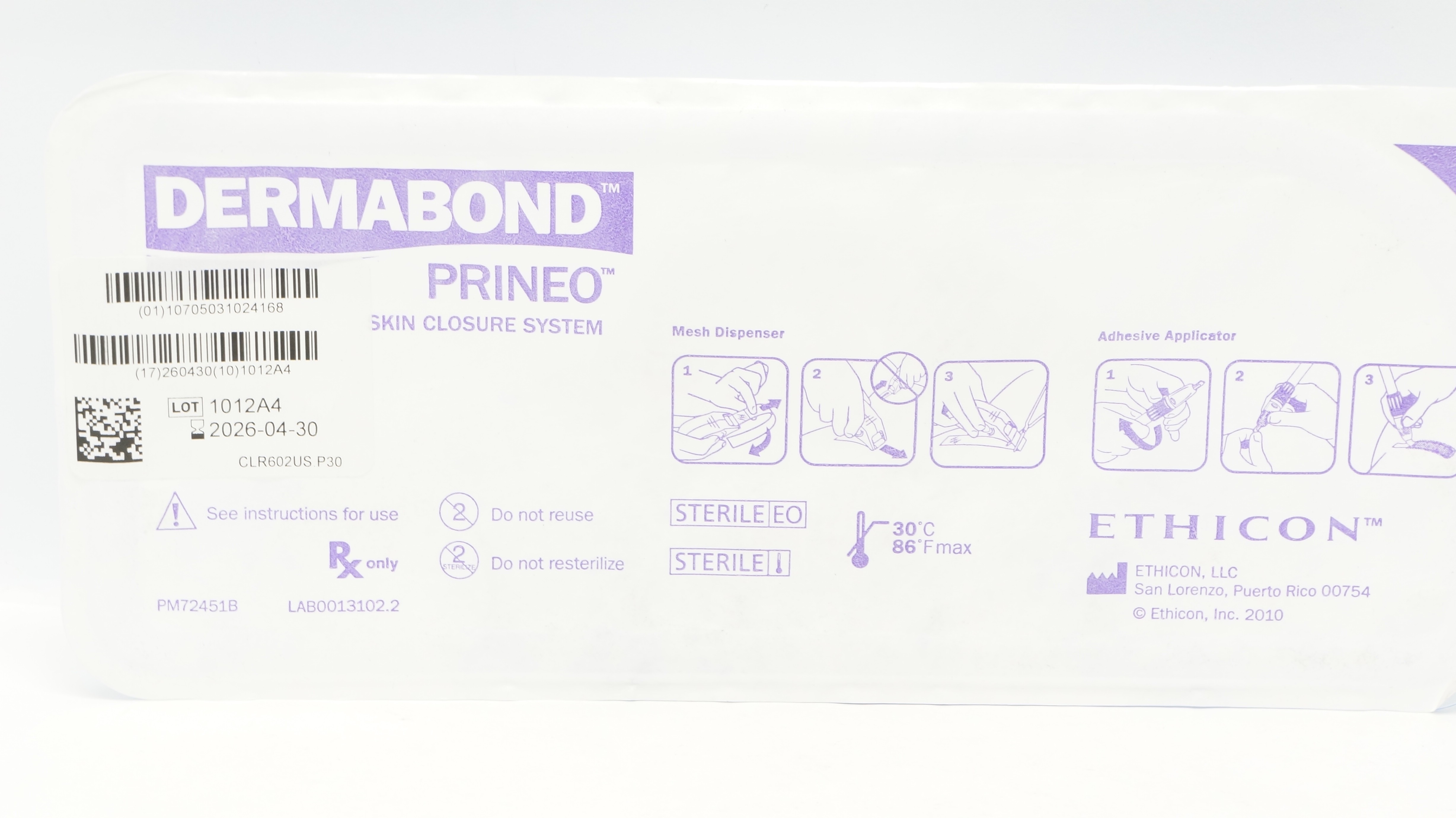 Ethicon CLR422US Dermabond Prineo Skin Closure System