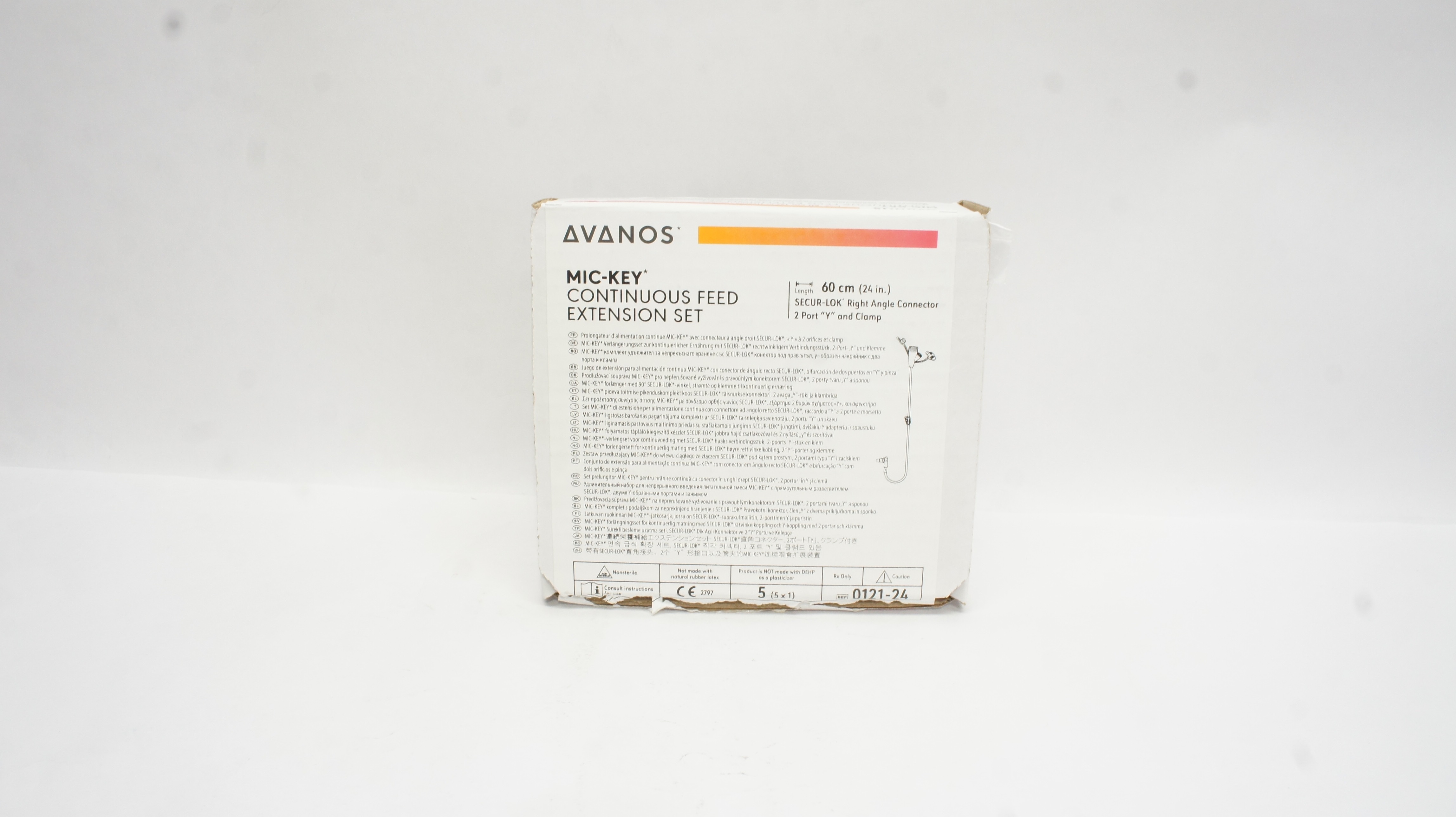 Avanos 0121-24 MIC-KEY Contonuous Feed Extension Set 24 inch - Box of 3