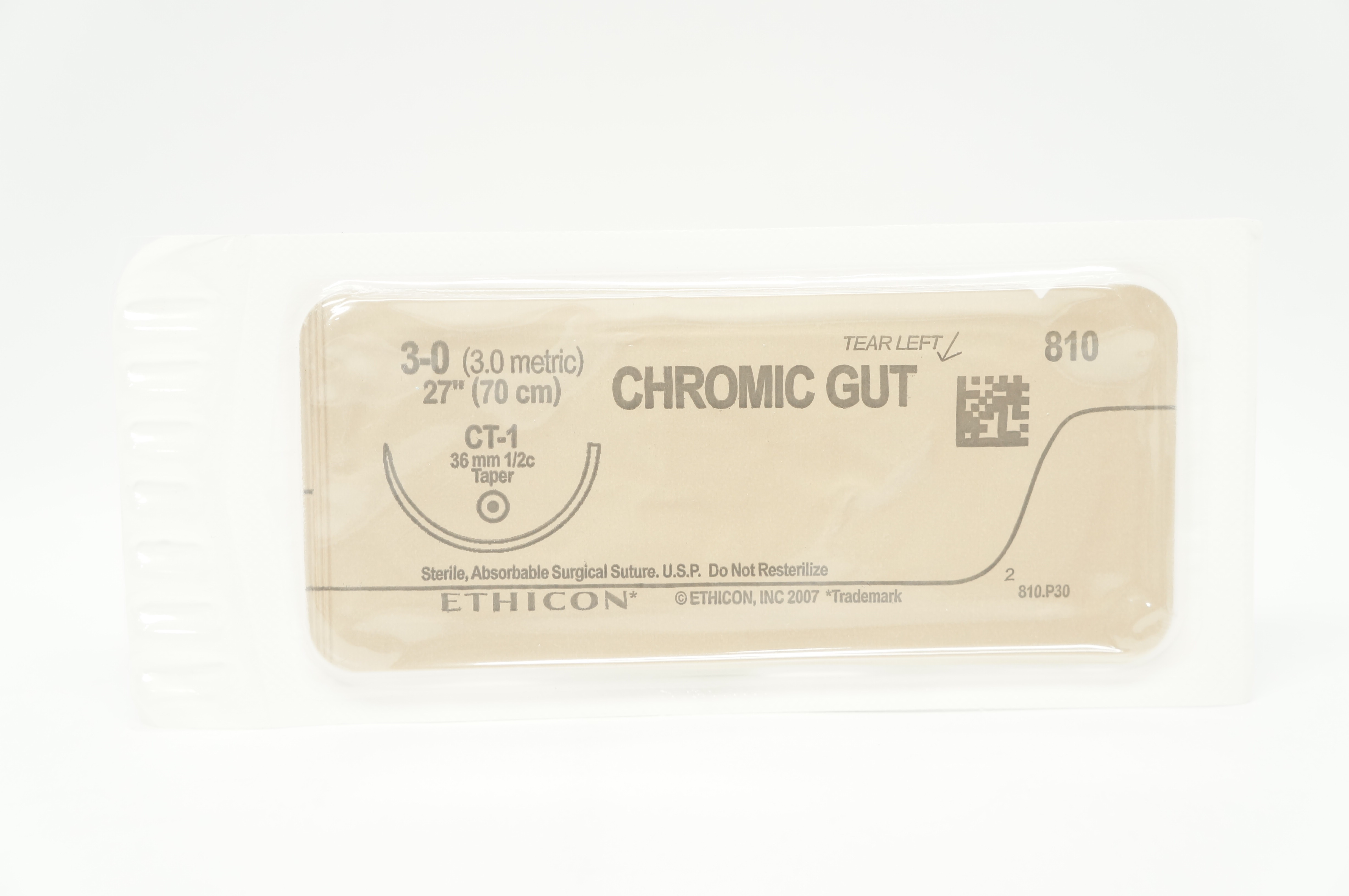 Ethicon 810 3-0 Chromic Gut Surgical Stre CT-1 36mm 1/2c Taper, 27inch (x)