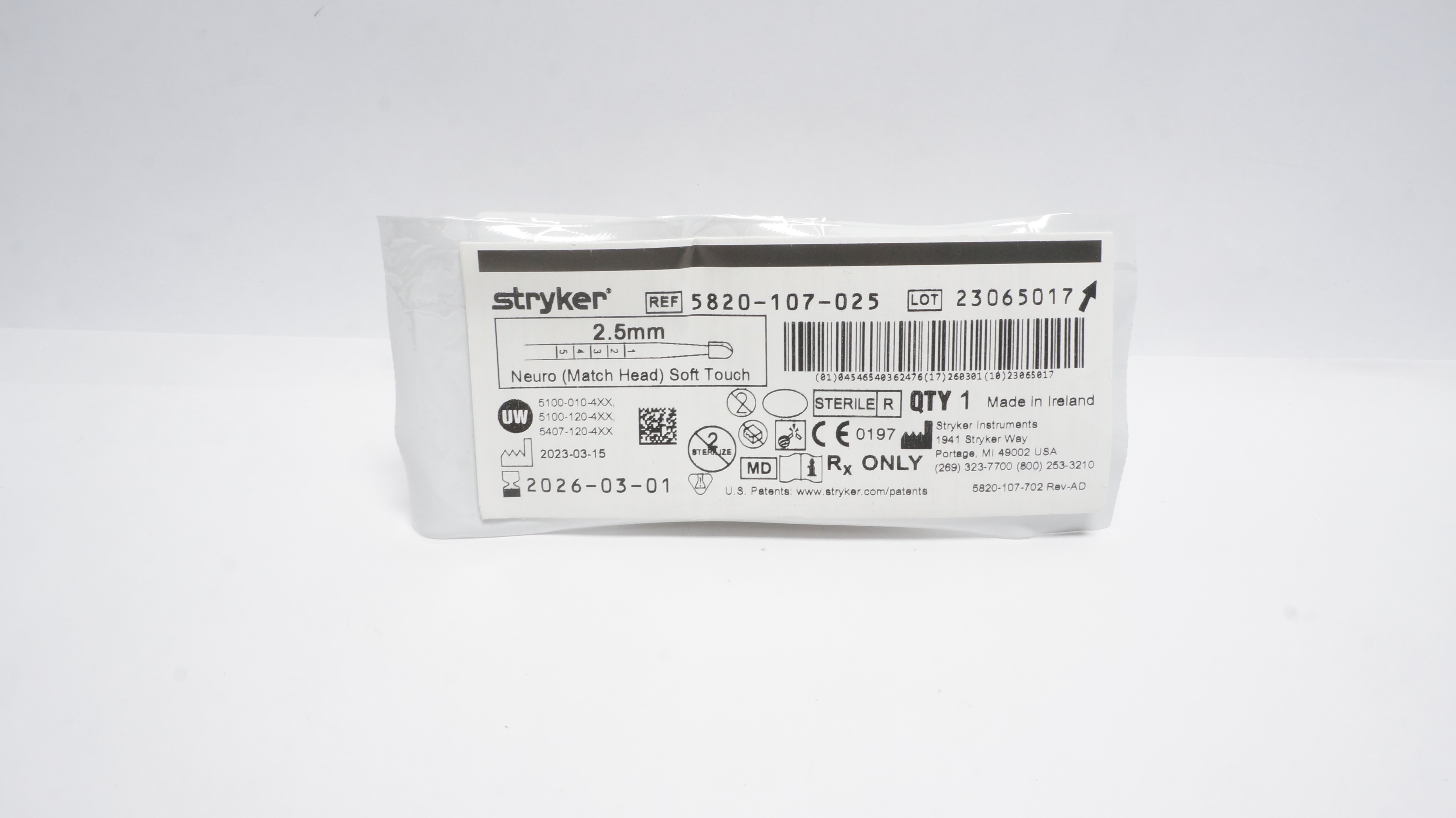 Stryker 5820-107-025 Neuro(Match Head) Soft Touch 2.5mm (x)