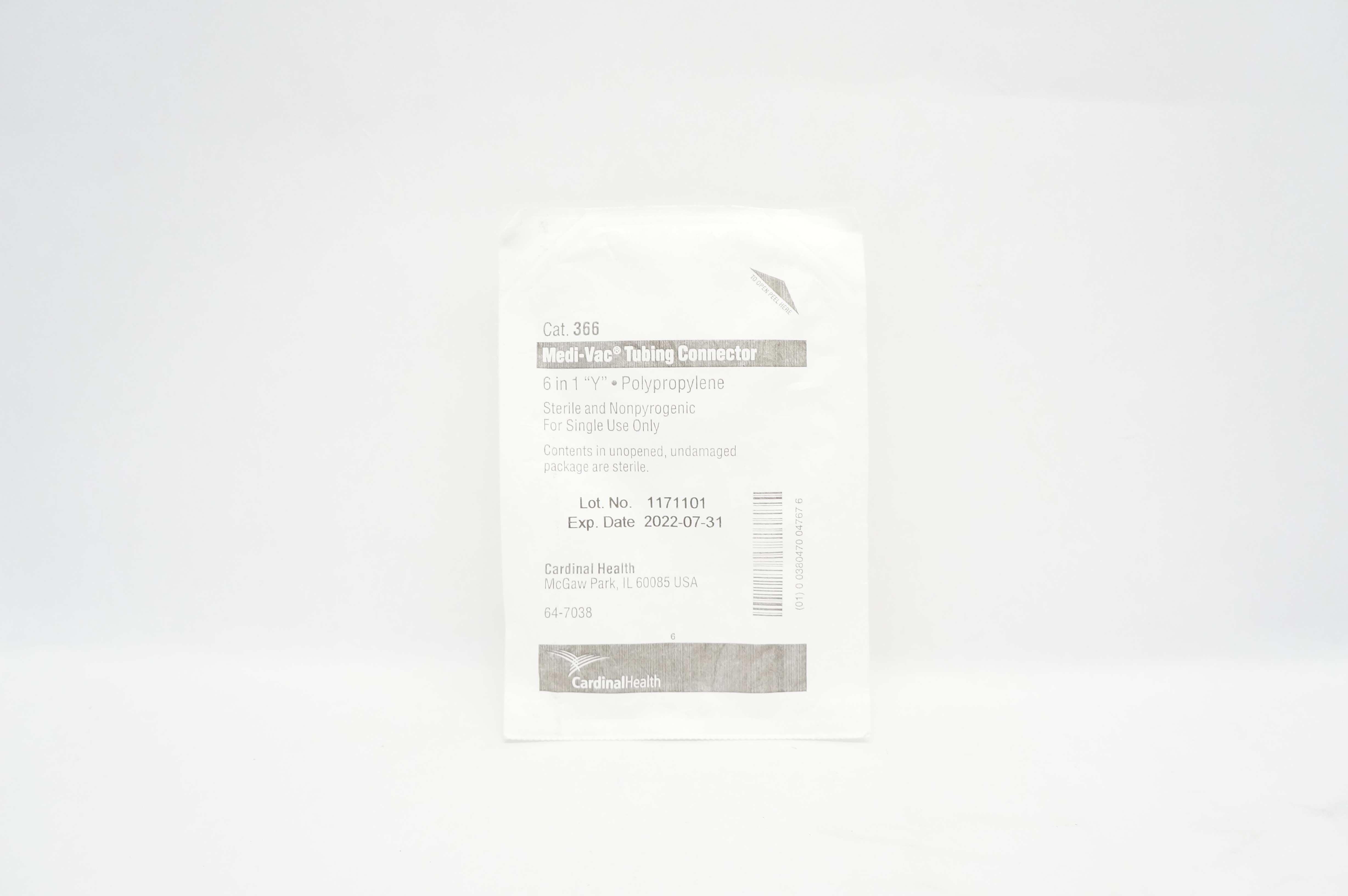 Cardinal Health 366 Medi-Vac Tubing Connector 6-in-1 "Y" Polypropylene (x)