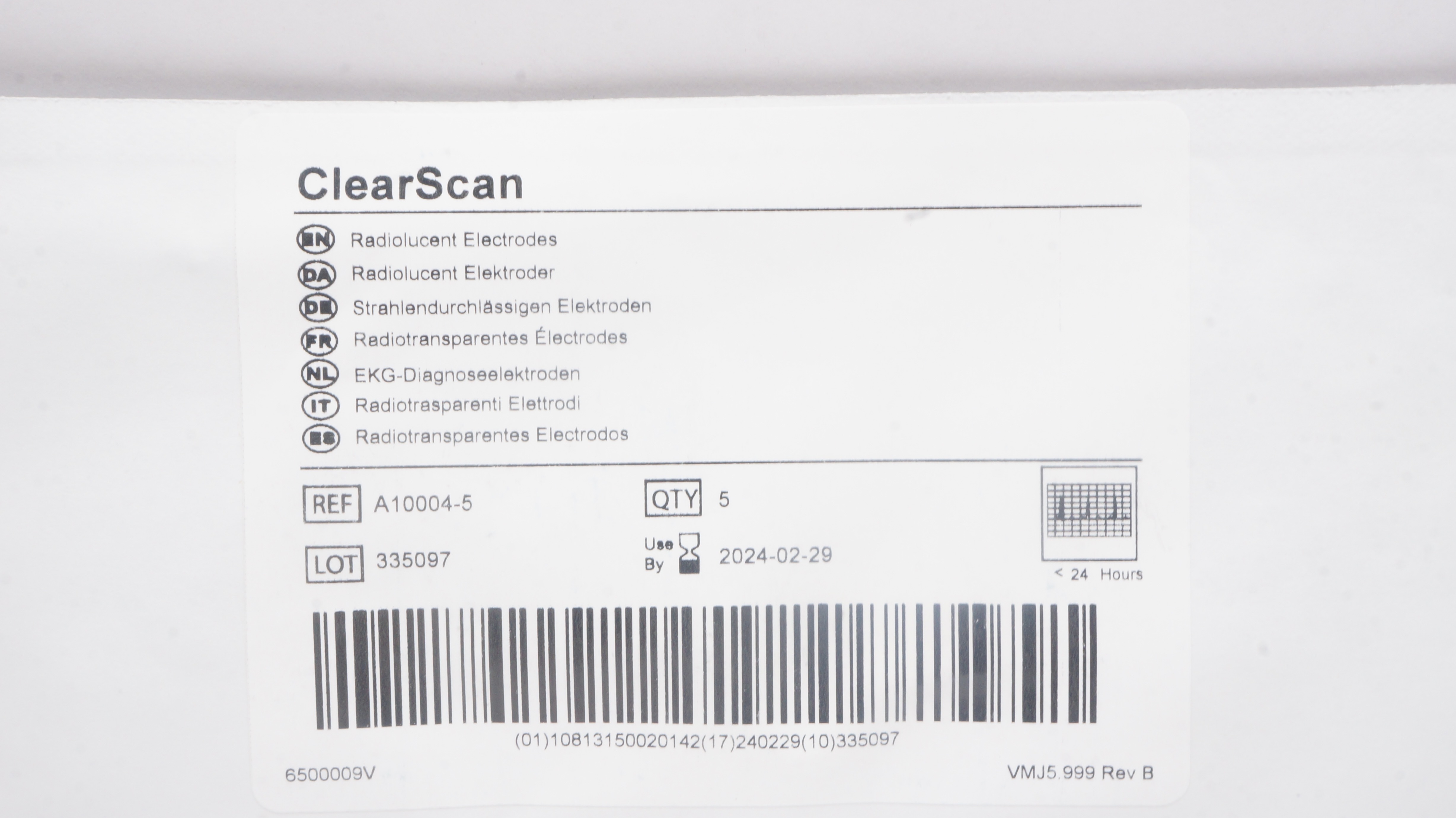 Nissha A10004-5 Vermed ClearScan Radiolucent Electrodes (x) - Pack of 5