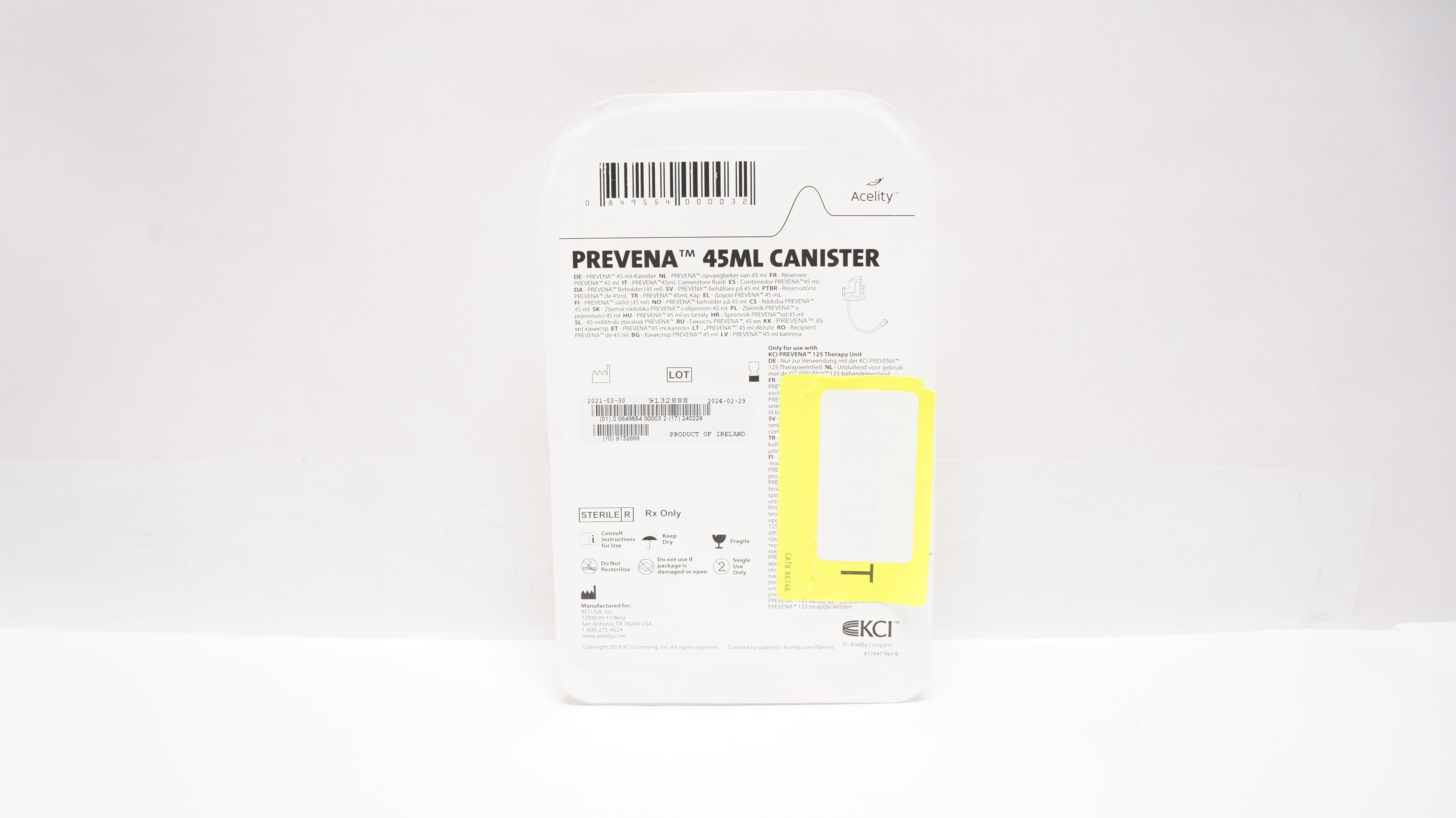 KCI 86746 Acelity Prevena Canister 45mL